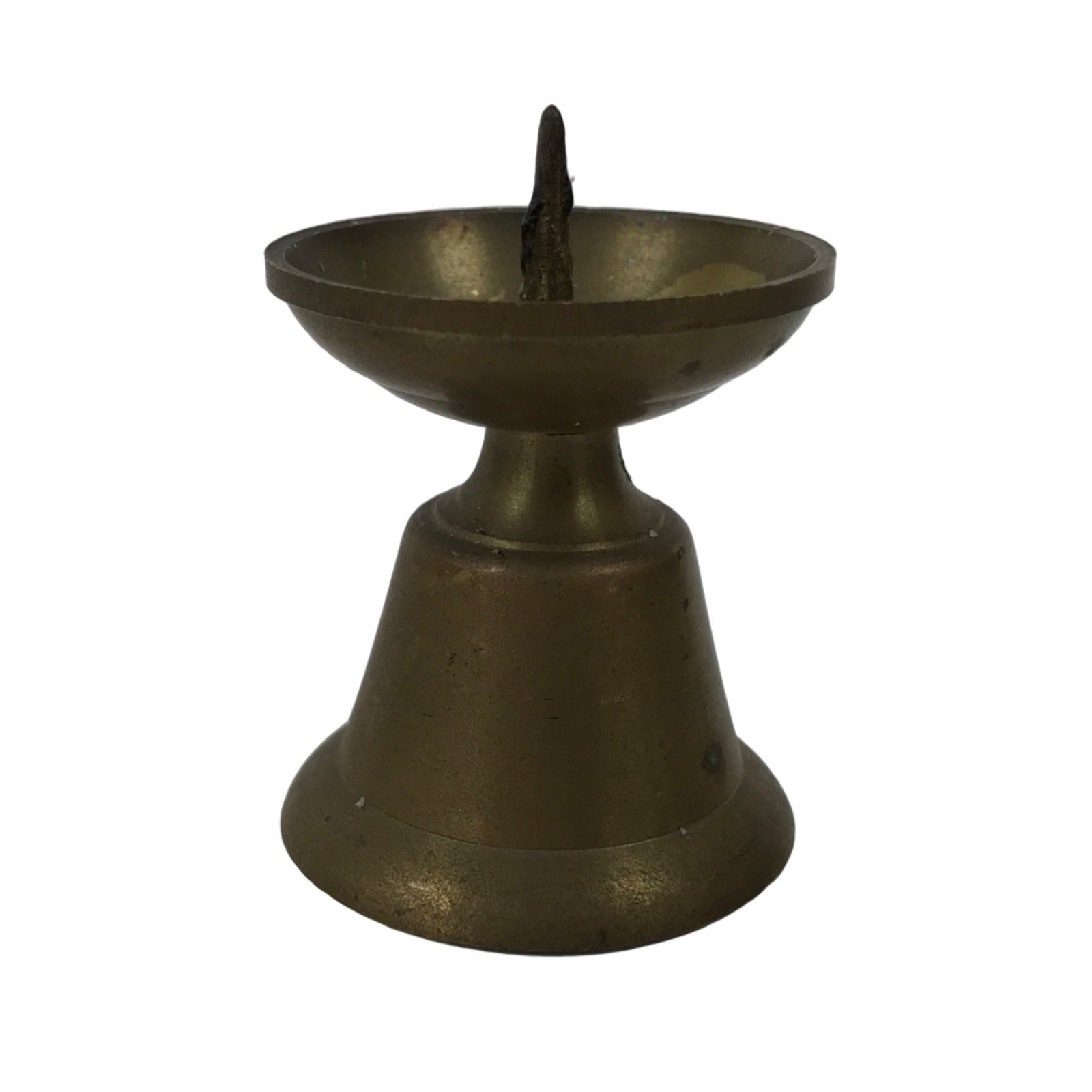 Japanese Buddhist Altar Fitting Brass Candle Stand Vtg Small Shokudai BA738