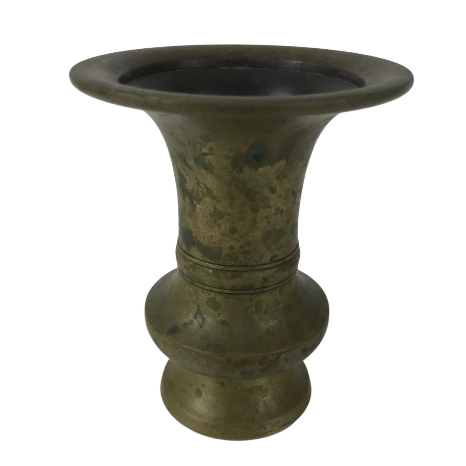 Japanese Buddhist Altar Fitting Brass Flower Vase Hanatate Butsugu Brown BA581