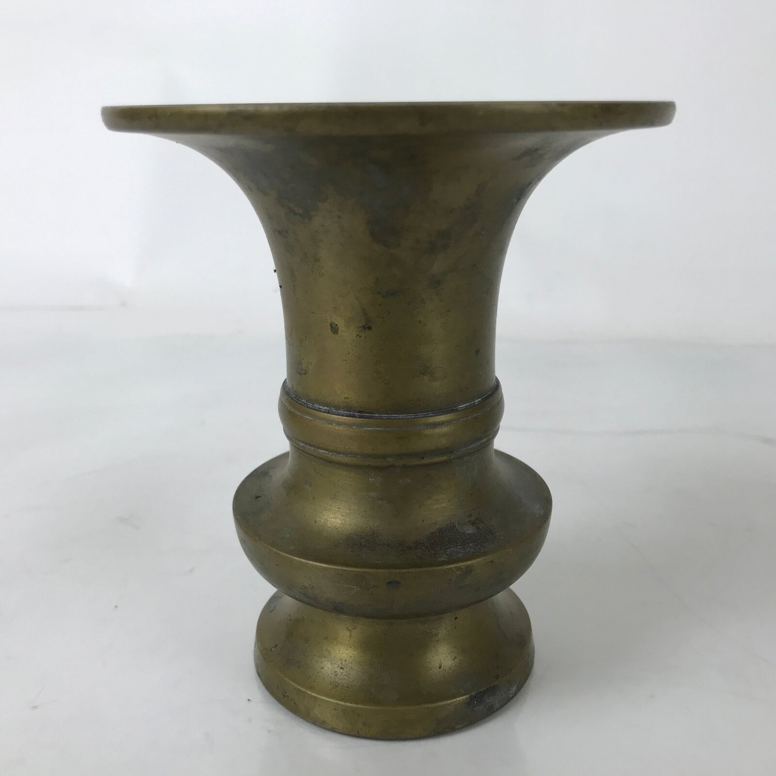 Japanese Buddhist Altar Fitting Brass Flower Vase Hanatate Butsugu Brown BA582