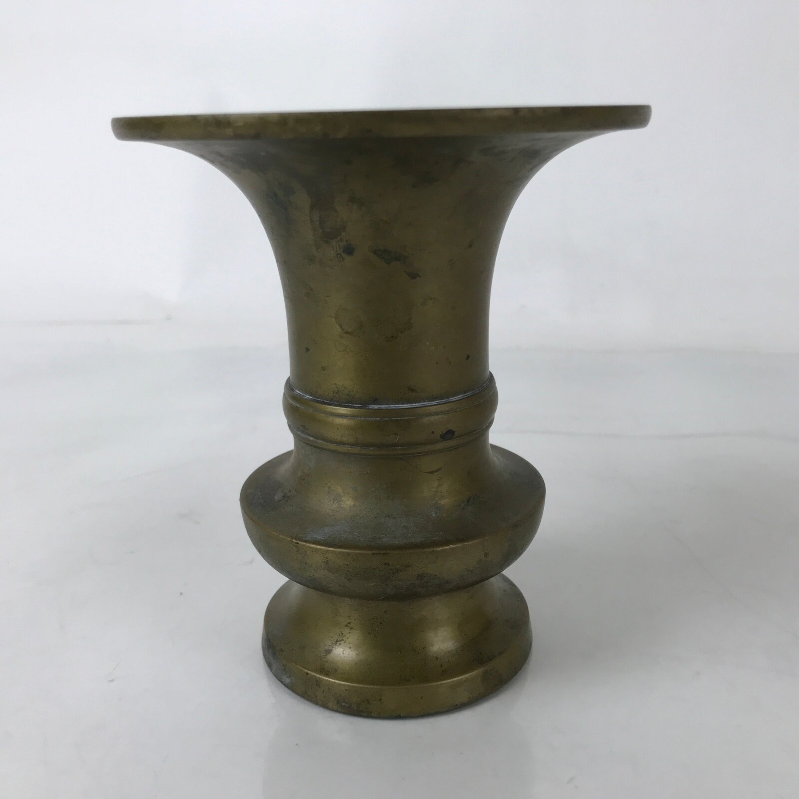 Japanese Buddhist Altar Fitting Brass Flower Vase Hanatate Butsugu Brown BA582