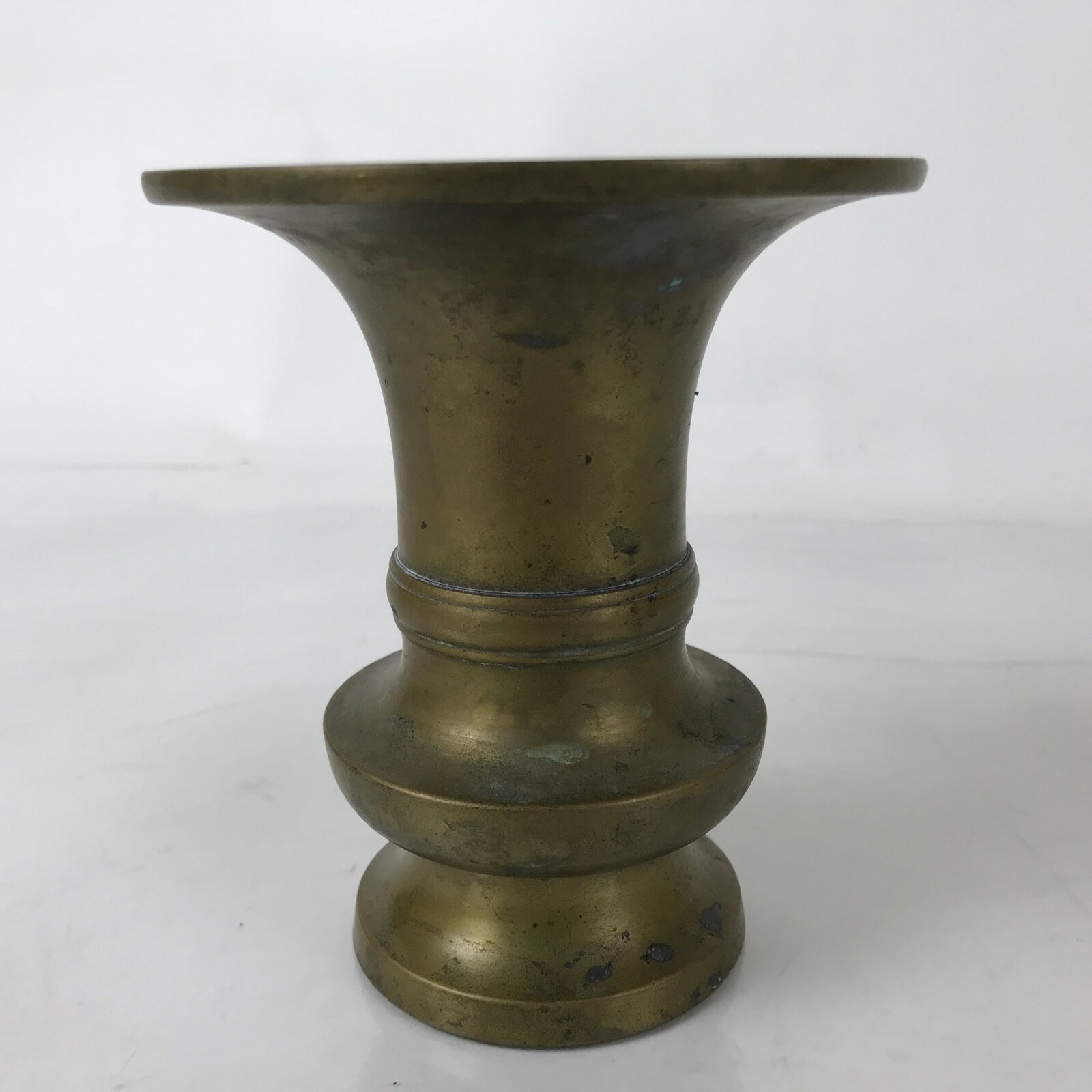 Japanese Buddhist Altar Fitting Brass Flower Vase Hanatate Butsugu Brown BA582