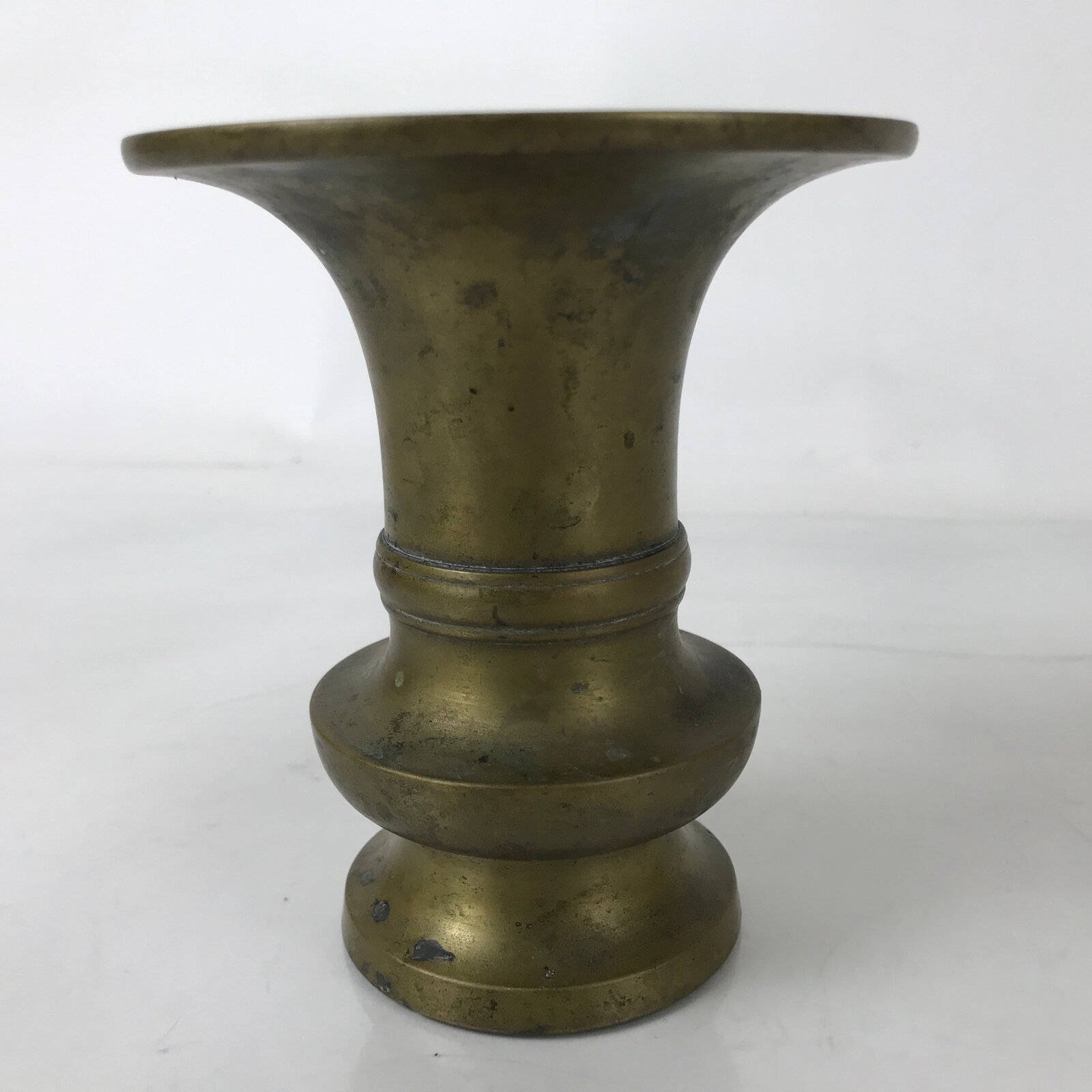 Japanese Buddhist Altar Fitting Brass Flower Vase Hanatate Butsugu Brown BA582