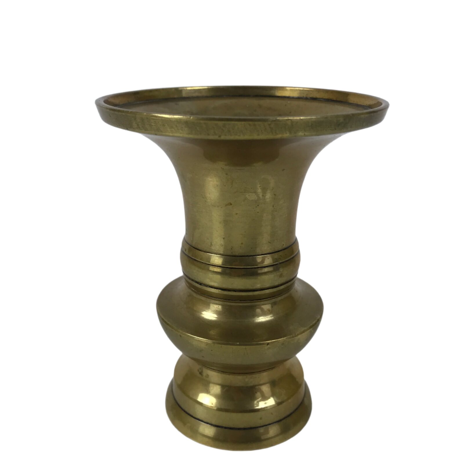 Japanese Buddhist Altar Fitting Brass Flower Vase Hanatate Butsugu Gold BA727