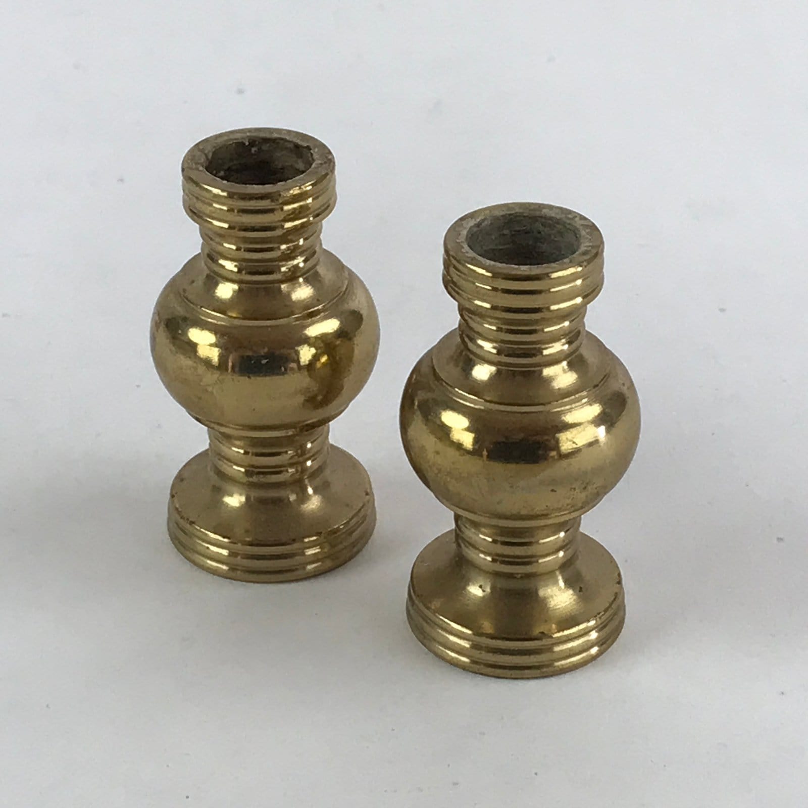 Japanese Buddhist Altar Fitting Brass Flower Vase Vtg 2pc Butsugu Gold BA54