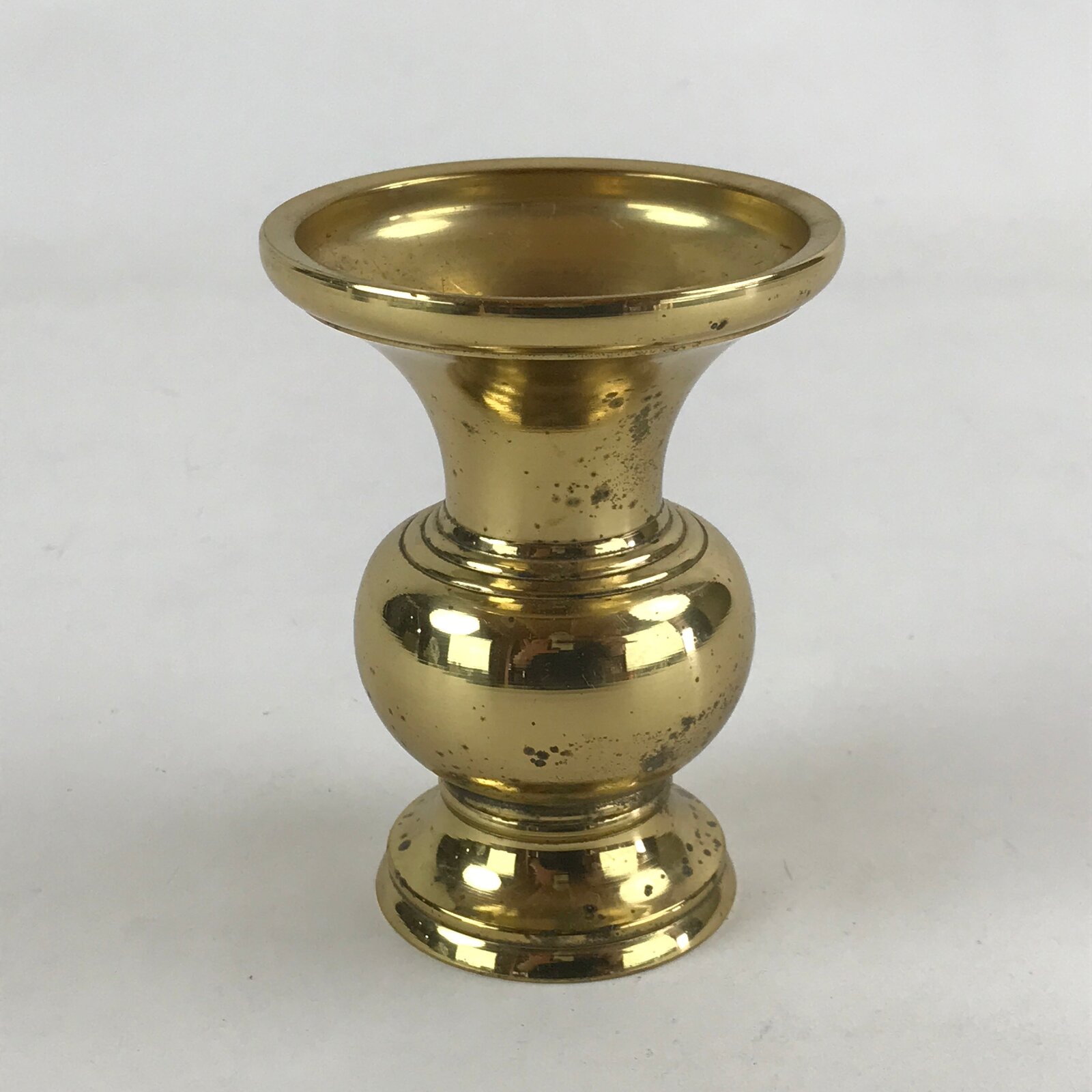 Japanese Buddhist Altar Fitting Brass Flower Vase Vtg Butsugu Gold BA52