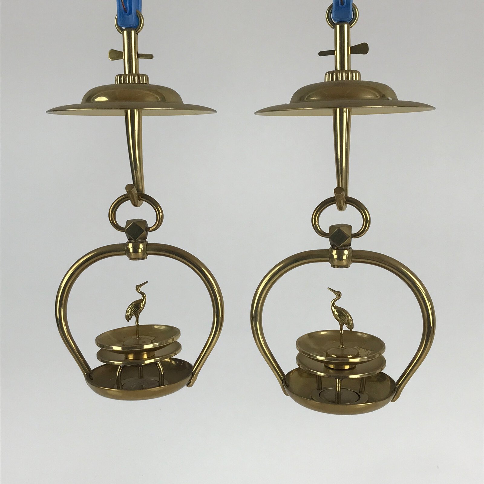 Japanese Buddhist Altar Fitting Brass Hanging Lantern Rinto Vtg Butsudan Gold BU