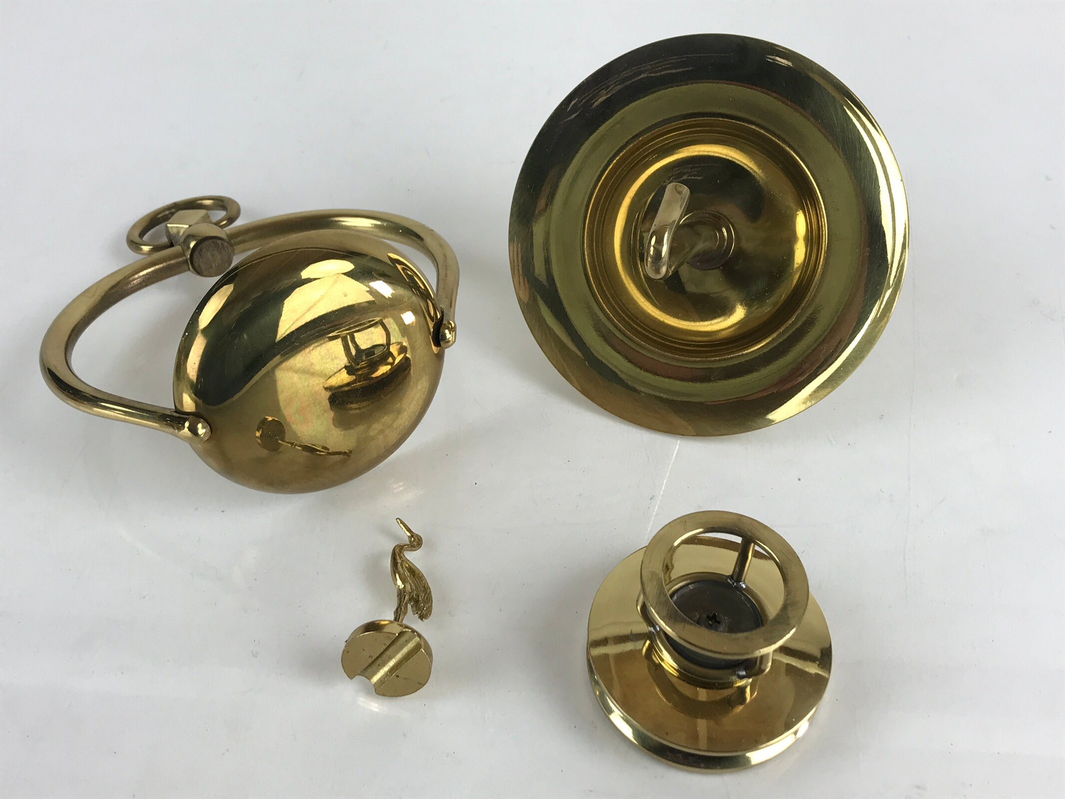 Japanese Buddhist Altar Fitting Brass Hanging Lantern Rinto Vtg Butsudan Gold BU