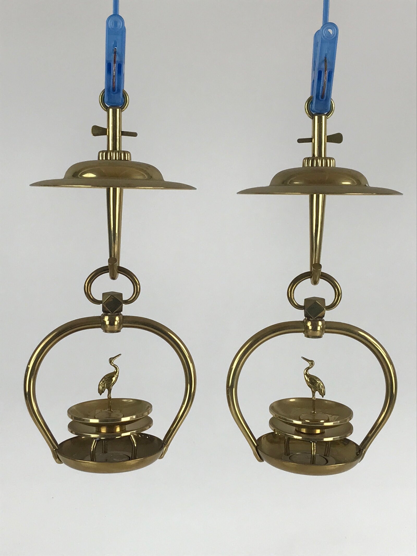 Japanese Buddhist Altar Fitting Brass Hanging Lantern Rinto Vtg Butsudan Gold BU