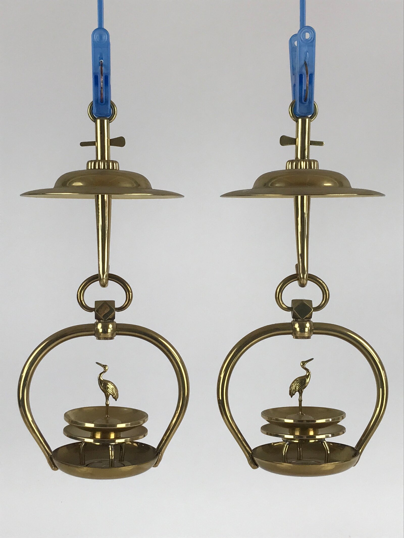 Japanese Buddhist Altar Fitting Brass Hanging Lantern Rinto Vtg Butsudan Gold BU