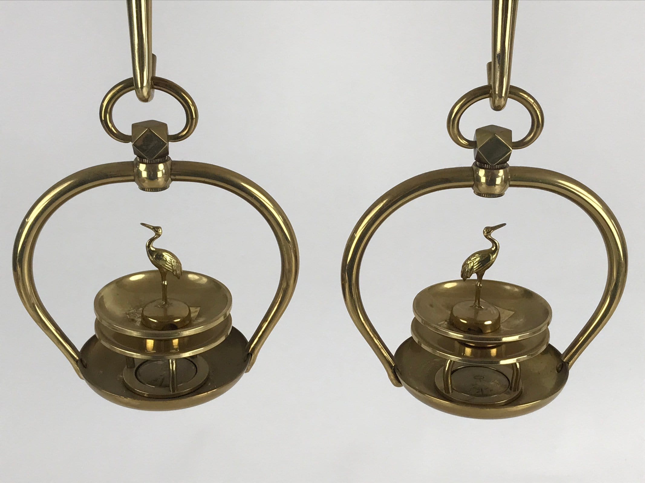 Japanese Buddhist Altar Fitting Brass Hanging Lantern Rinto Vtg Butsudan Gold BU