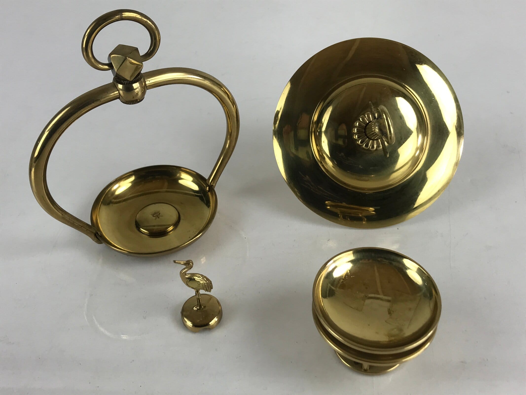 Japanese Buddhist Altar Fitting Brass Hanging Lantern Rinto Vtg Butsudan Gold BU