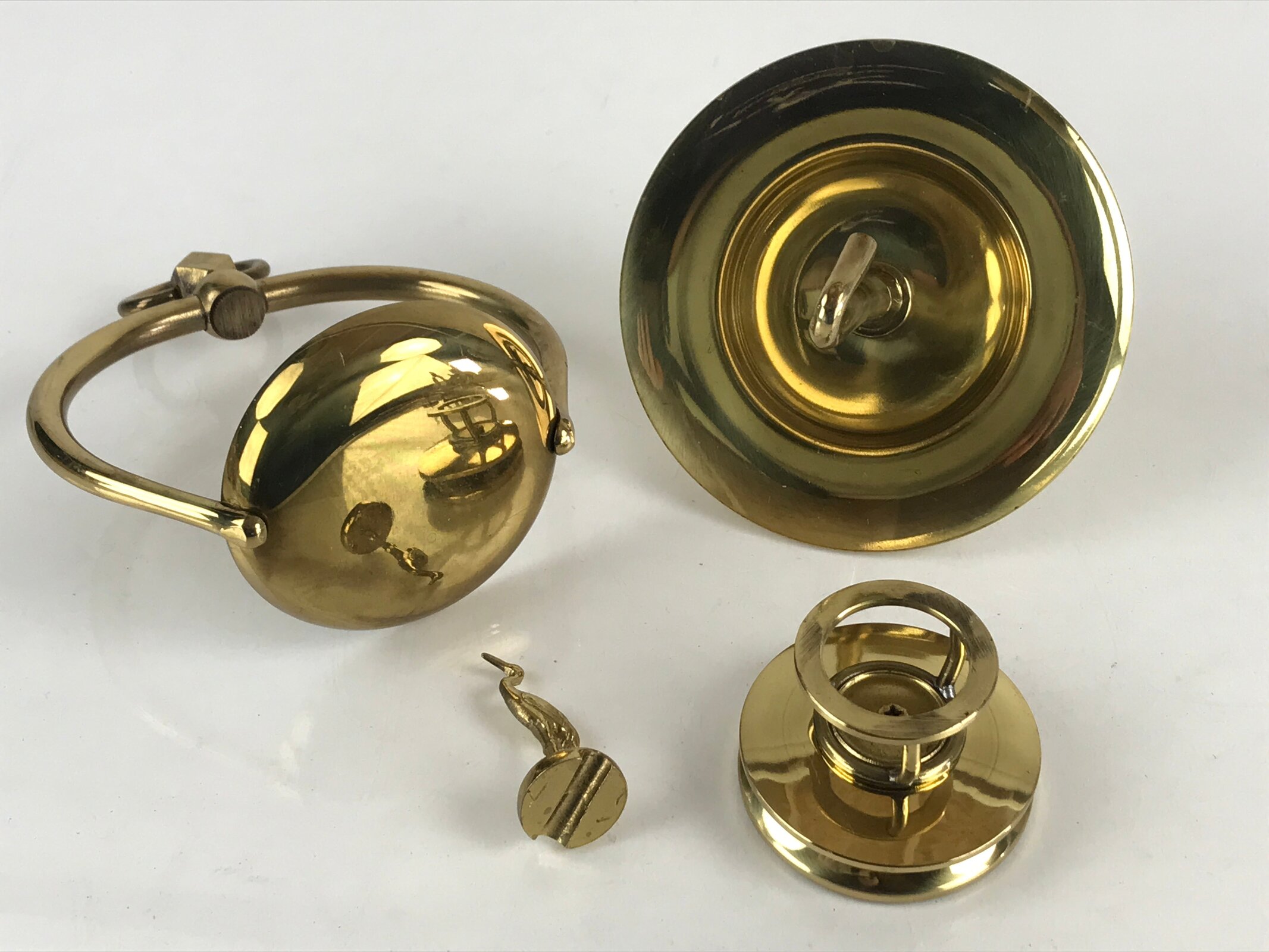 Japanese Buddhist Altar Fitting Brass Hanging Lantern Rinto Vtg Butsudan Gold BU