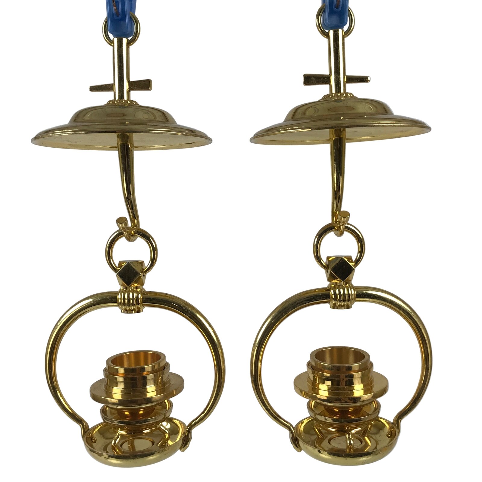 Japanese Buddhist Altar Fitting Brass Hanging Lantern Vtg Rinto Butsudan BA839