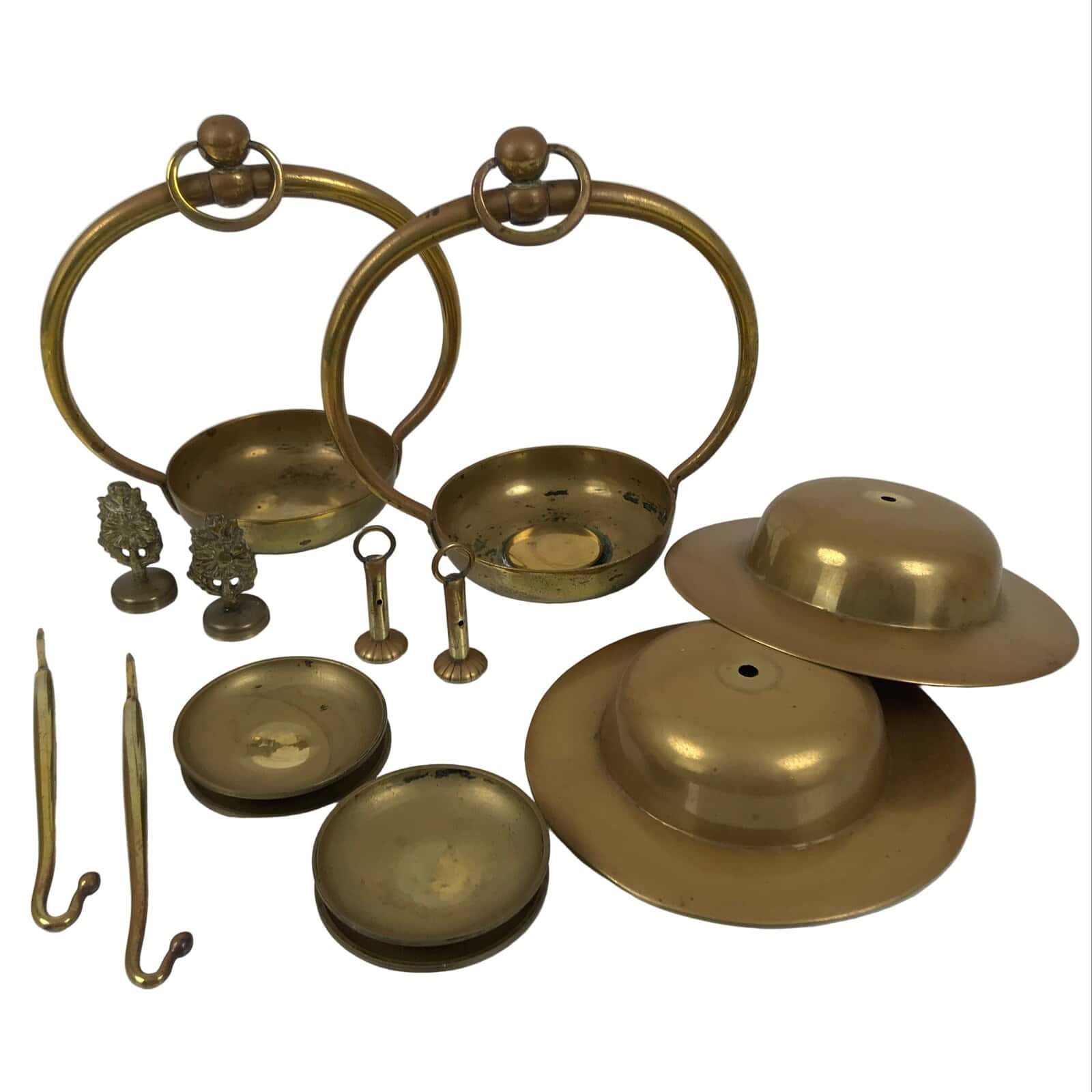 Japanese Buddhist Altar Fitting Brass Hanging Lantern Vtg Rinto Butsudan BA842