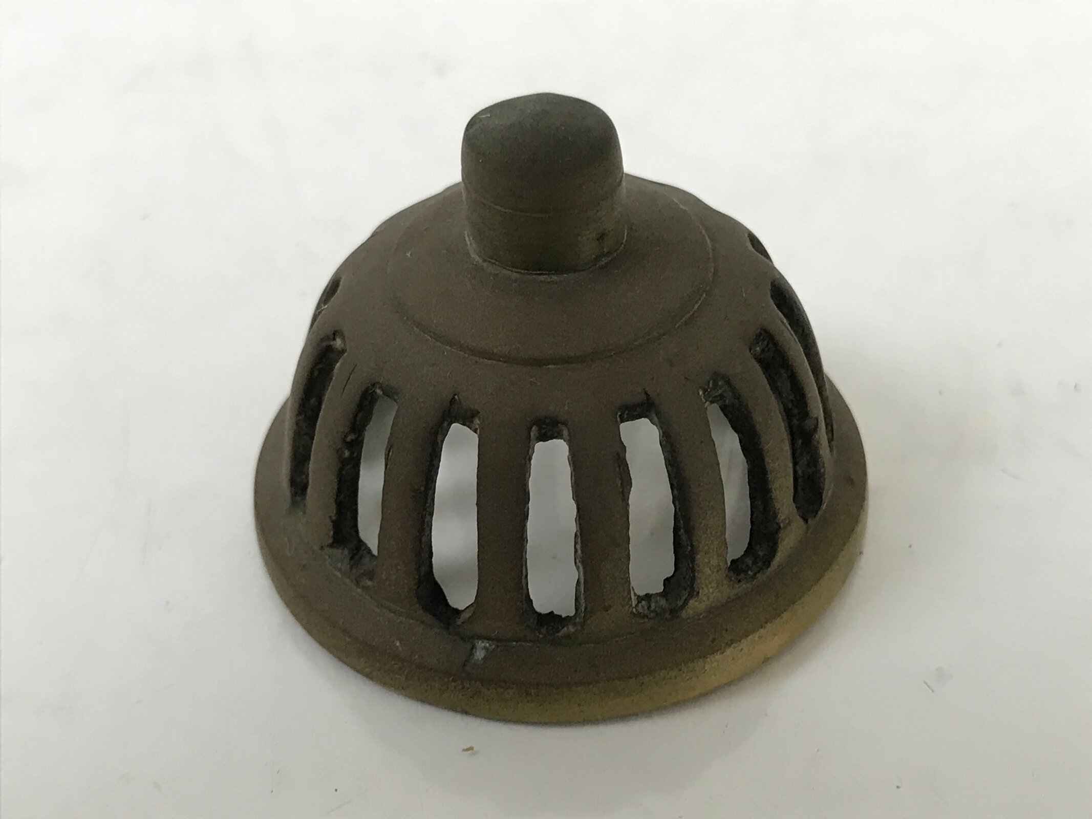 Japanese Buddhist Altar Fitting Brass Incense Burner Vtg Koro Simple Brown BA530