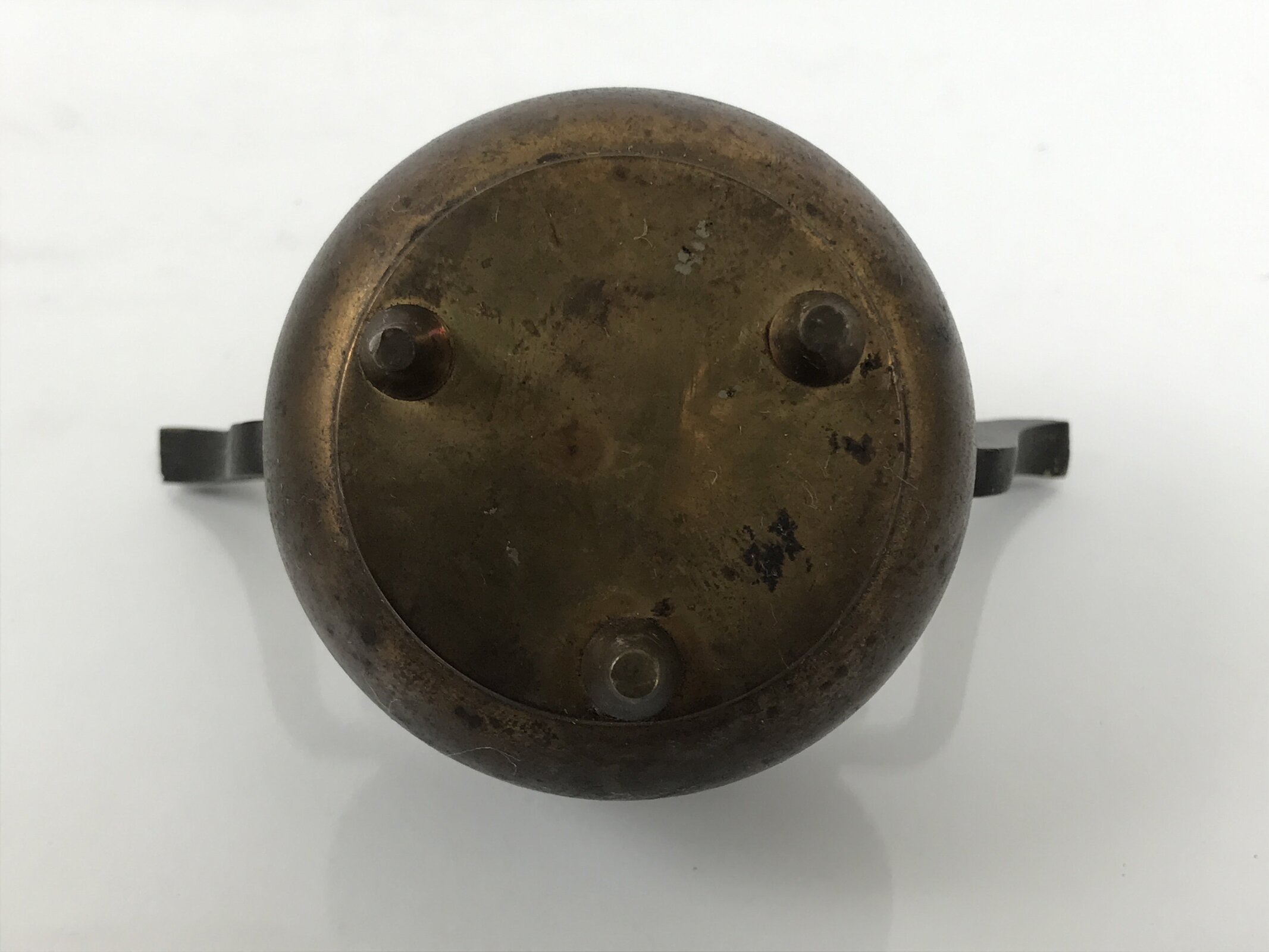 Japanese Buddhist Altar Fitting Brass Lidded Incense Burner Vtg Koro Brown BA868