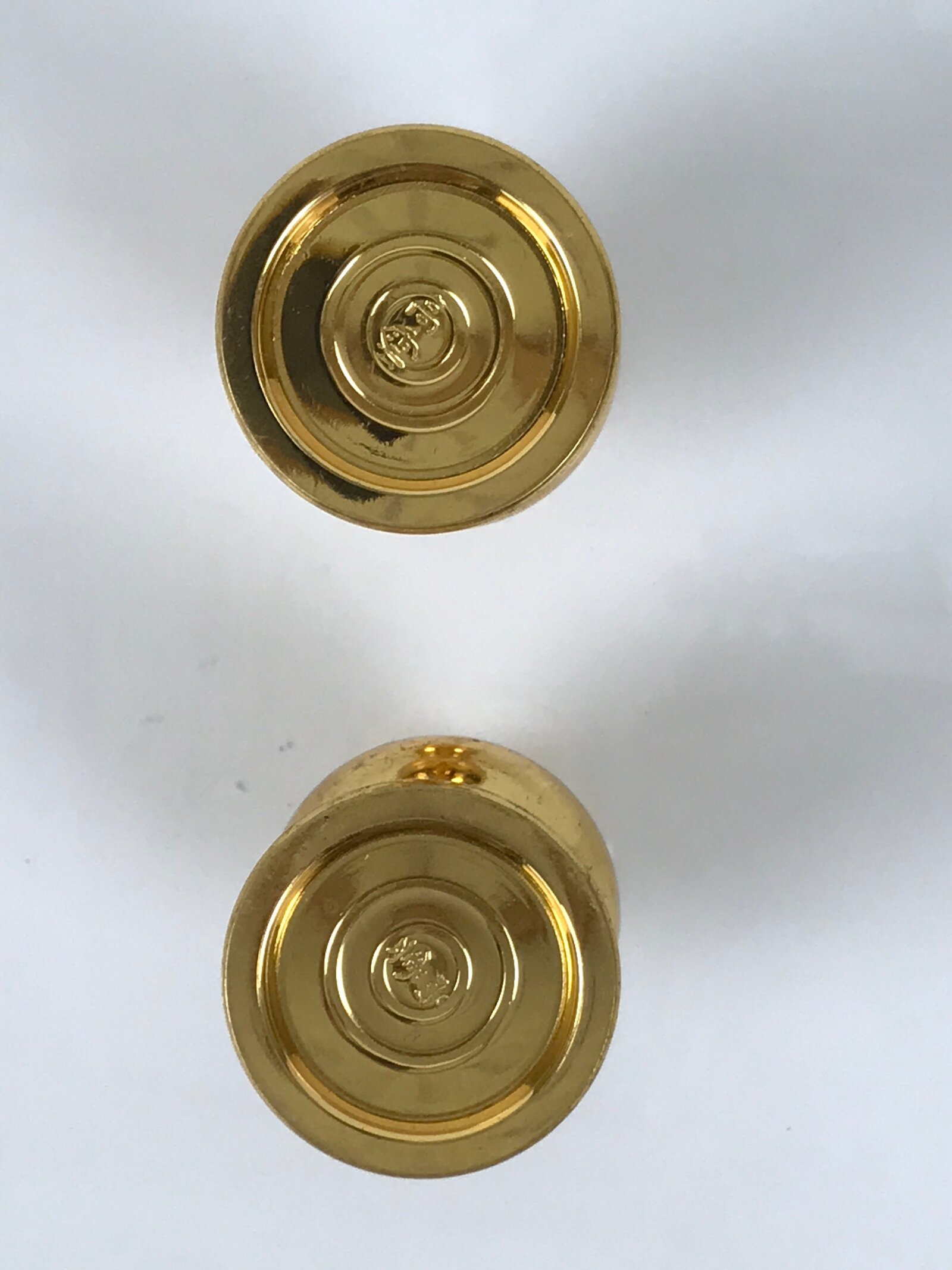 Japanese Buddhist Altar Fitting Brass Metal Flower Vase Hanatate Gold 2pc BA760