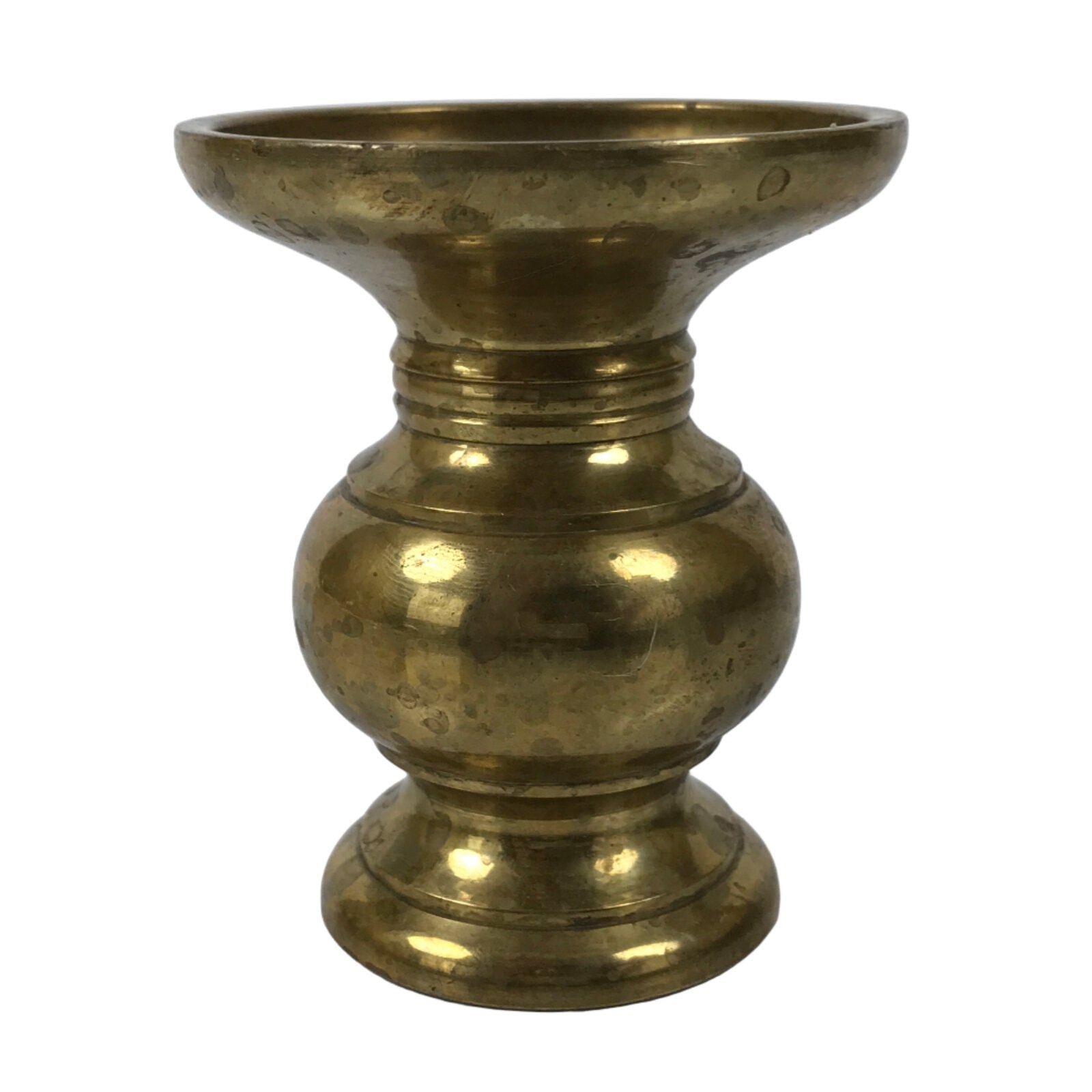 Japanese Buddhist Altar Fitting Brass Metal Flower Vase Vtg Gold Hanatate BA755