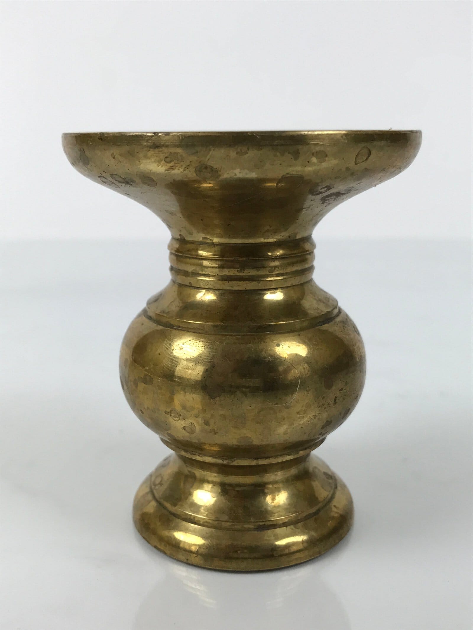 Japanese Buddhist Altar Fitting Brass Metal Flower Vase Vtg Gold Hanatate BA755