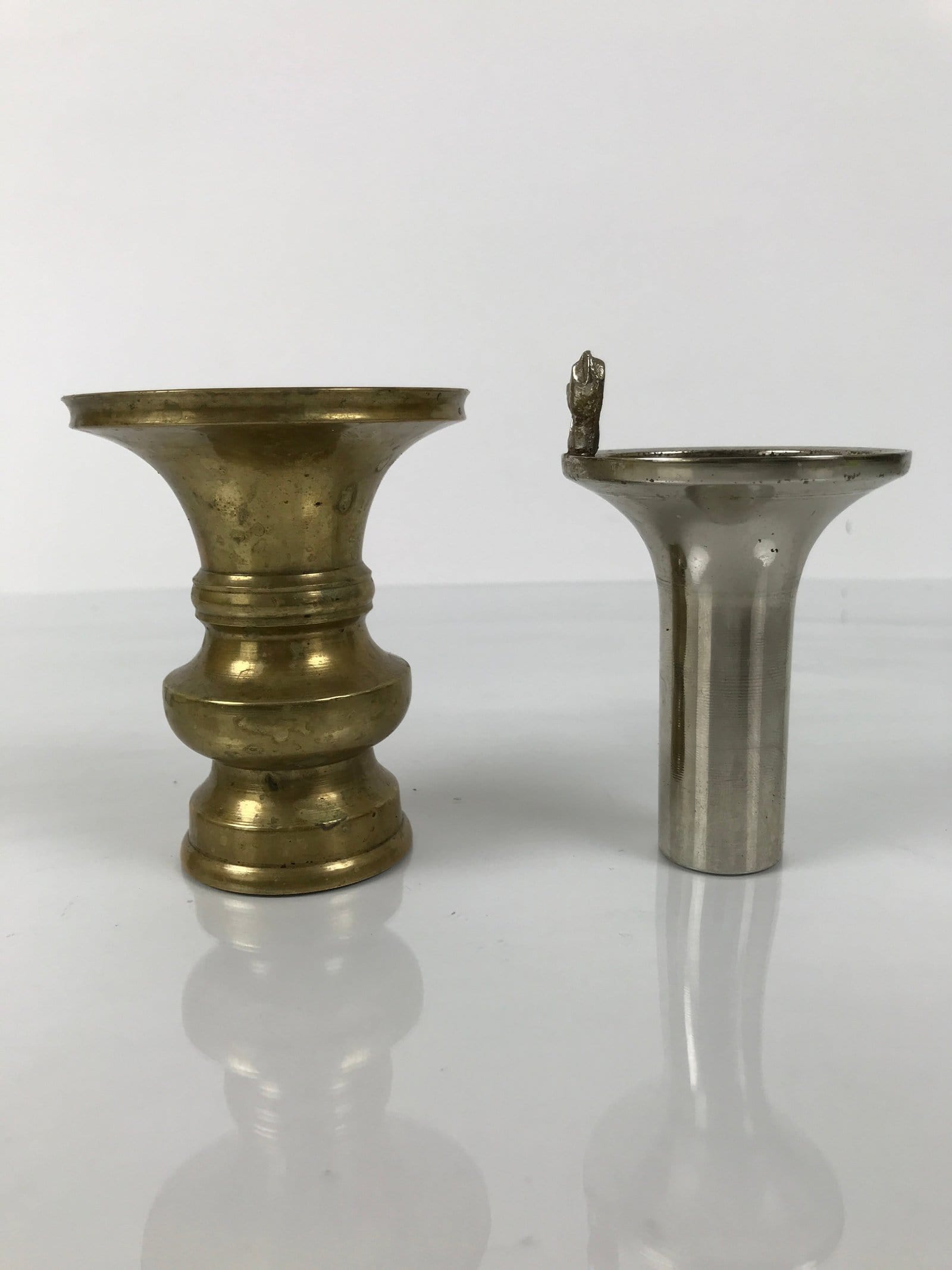 Japanese Buddhist Altar Fitting Brass Metal Flower Vase Vtg Gold Hanatate BA791