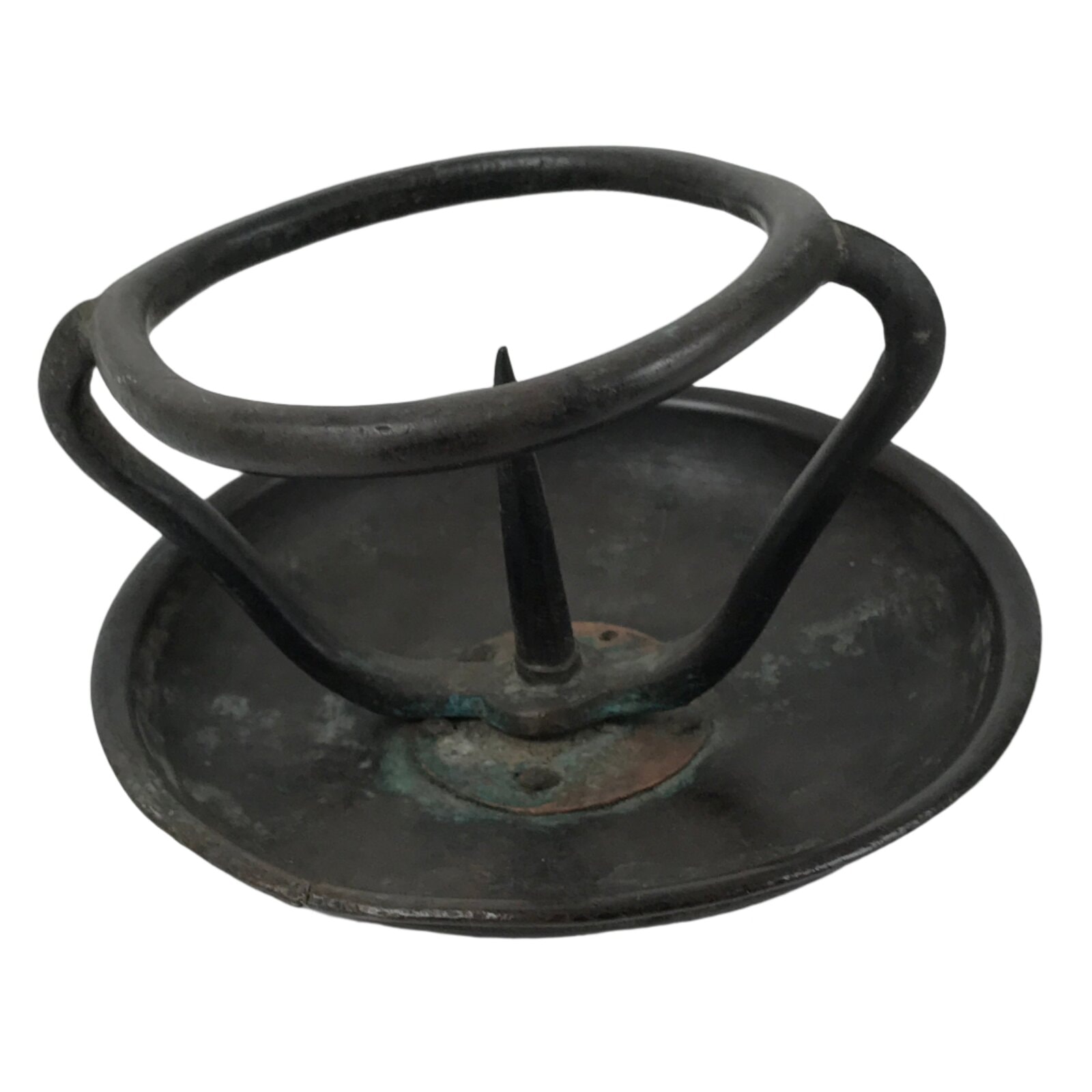 Japanese Buddhist Altar Fitting Bronze Candle Stand Part Metal Shokudai BA595