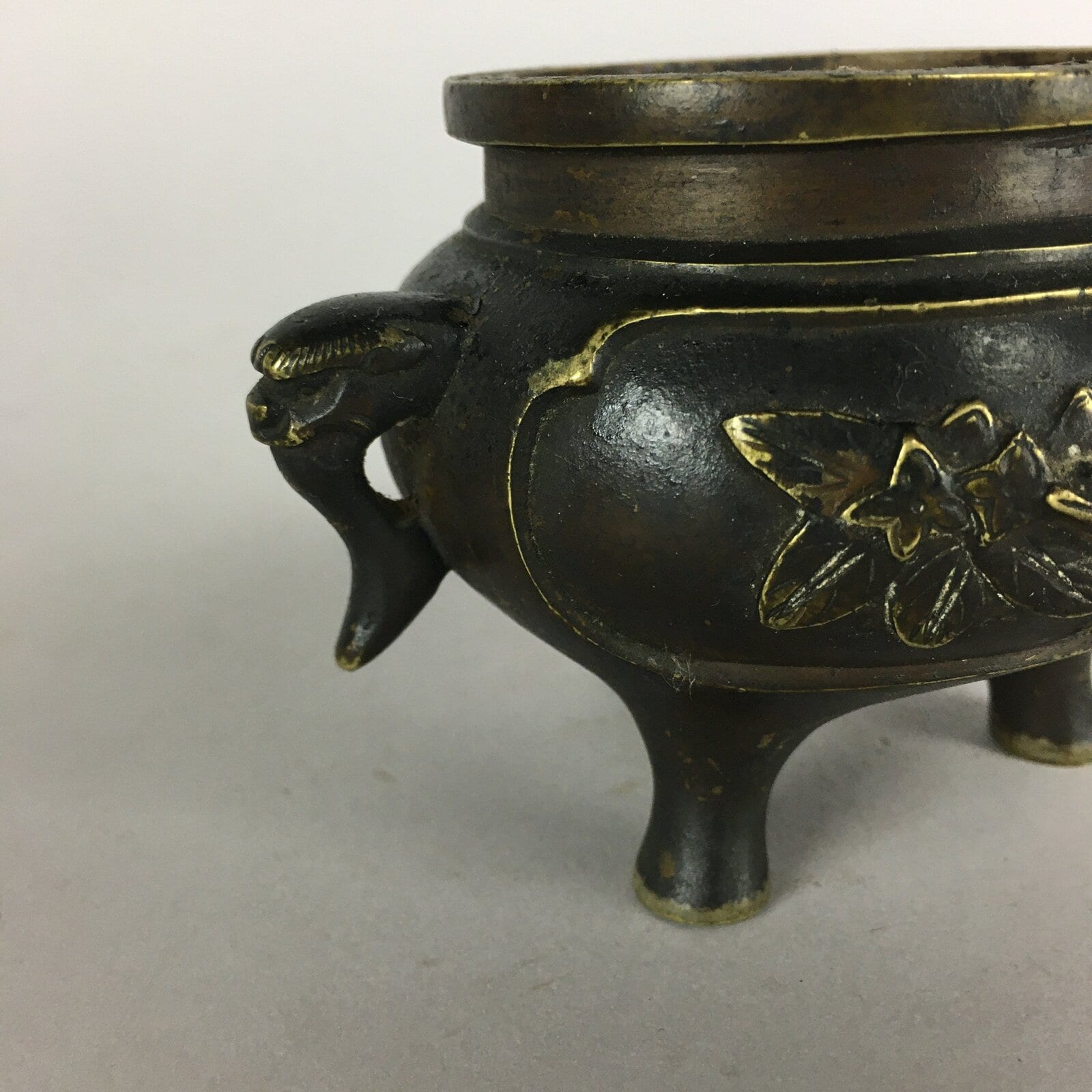 Japanese Buddhist Altar Fitting Bronze Incense Burner Vtg Shishi Koro BU435