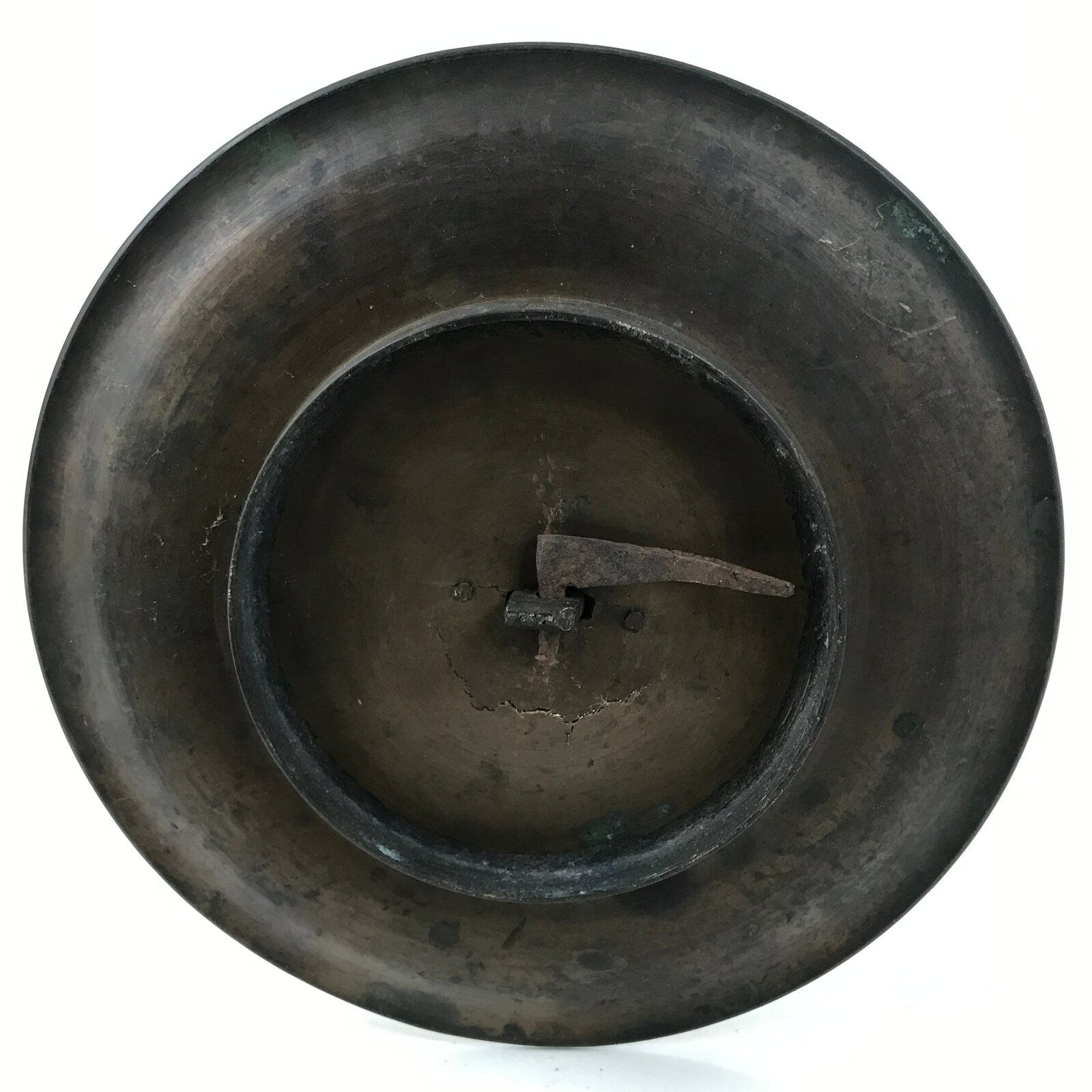 Japanese Buddhist Altar Fitting Bronze Large Candle Stand Metal Shokudai BA596