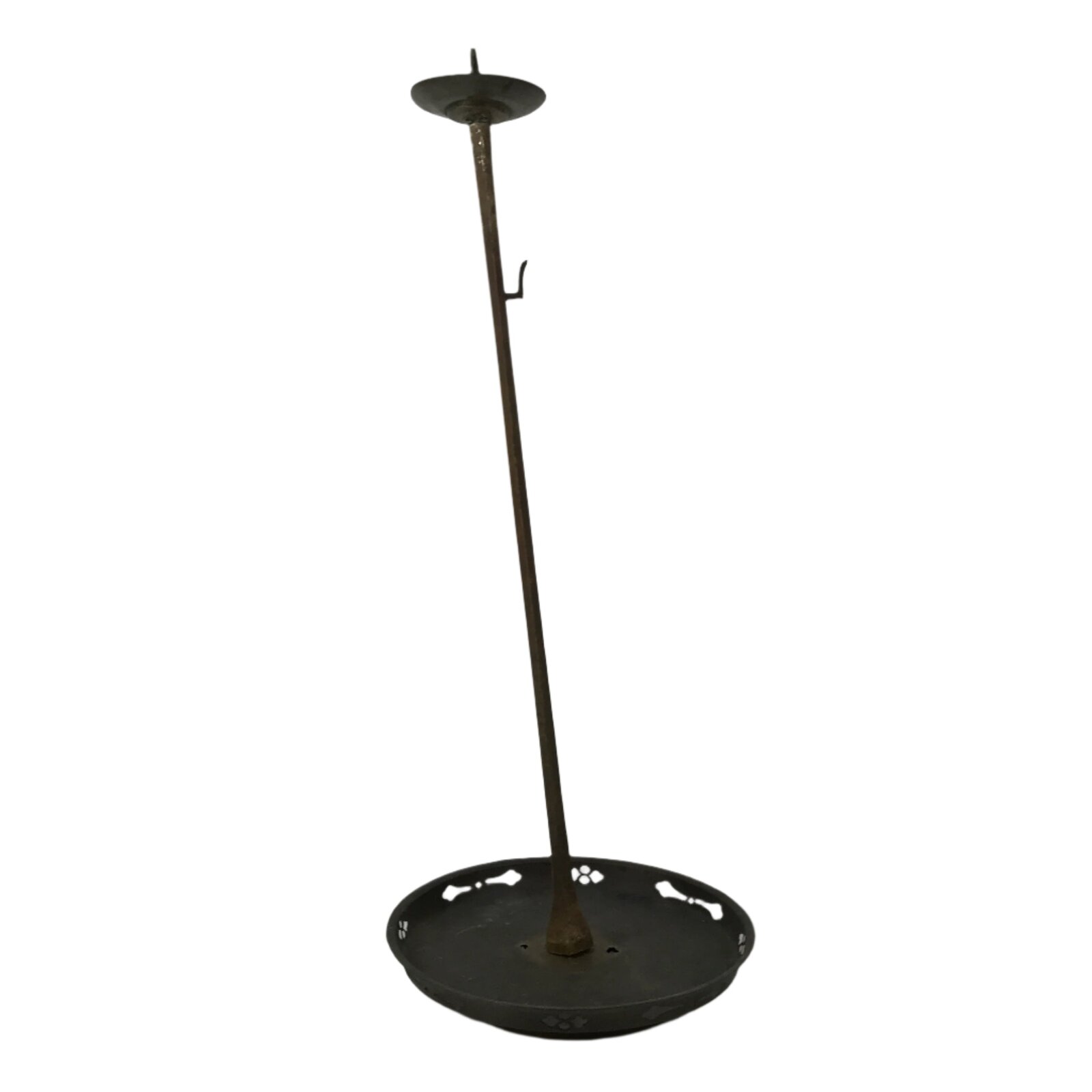 Japanese Buddhist Altar Fitting Bronze Large Candle Stand Metal Shokudai BA597