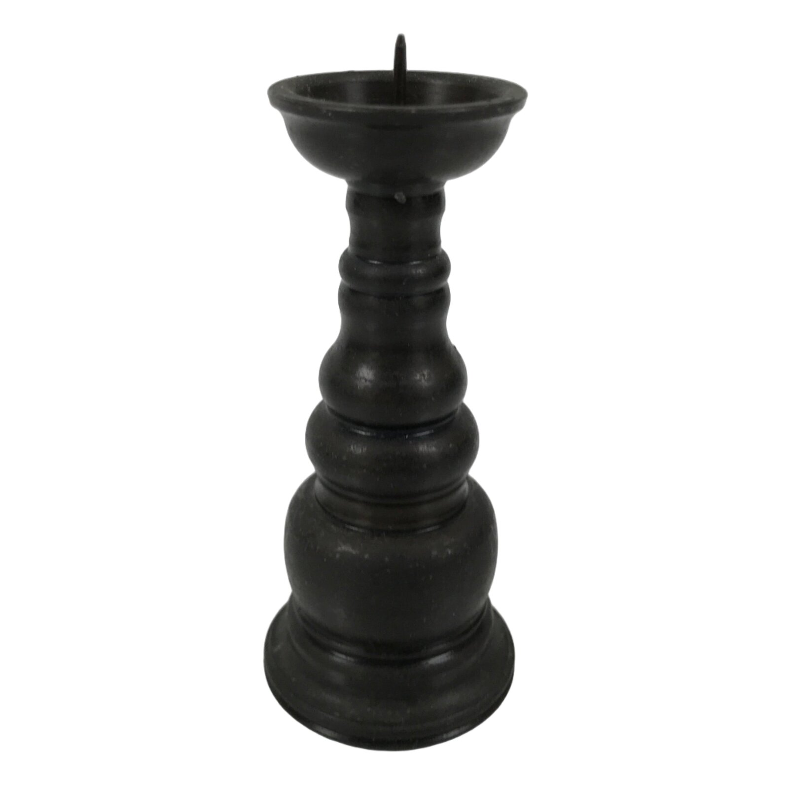 Japanese Buddhist Altar Fitting Bronze Metal Candle Stand Shokudai Brown BA742