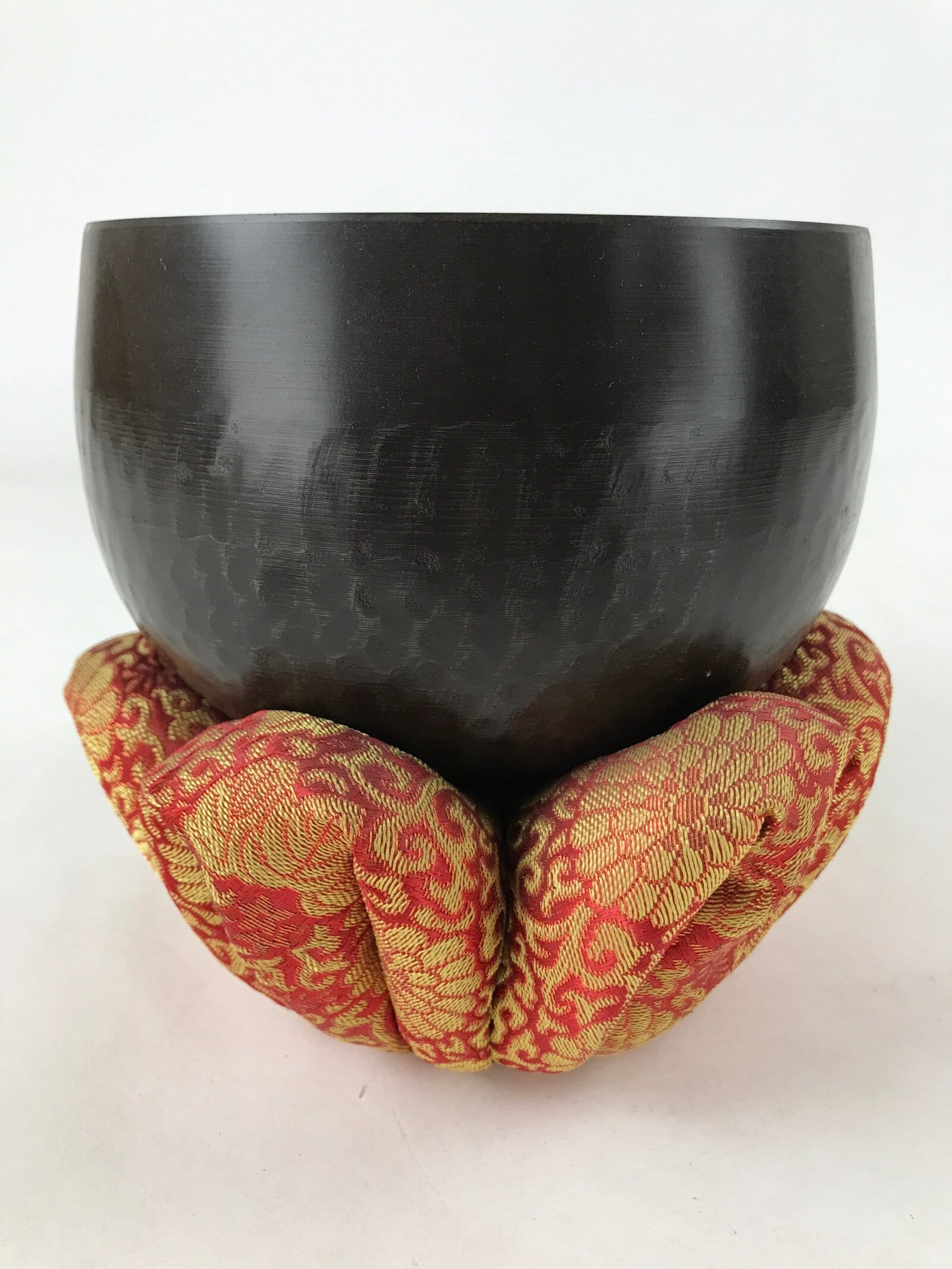 Japanese Buddhist Altar Fitting Bronze Orin Bell Vtg Singing Bowl Pillow BA245