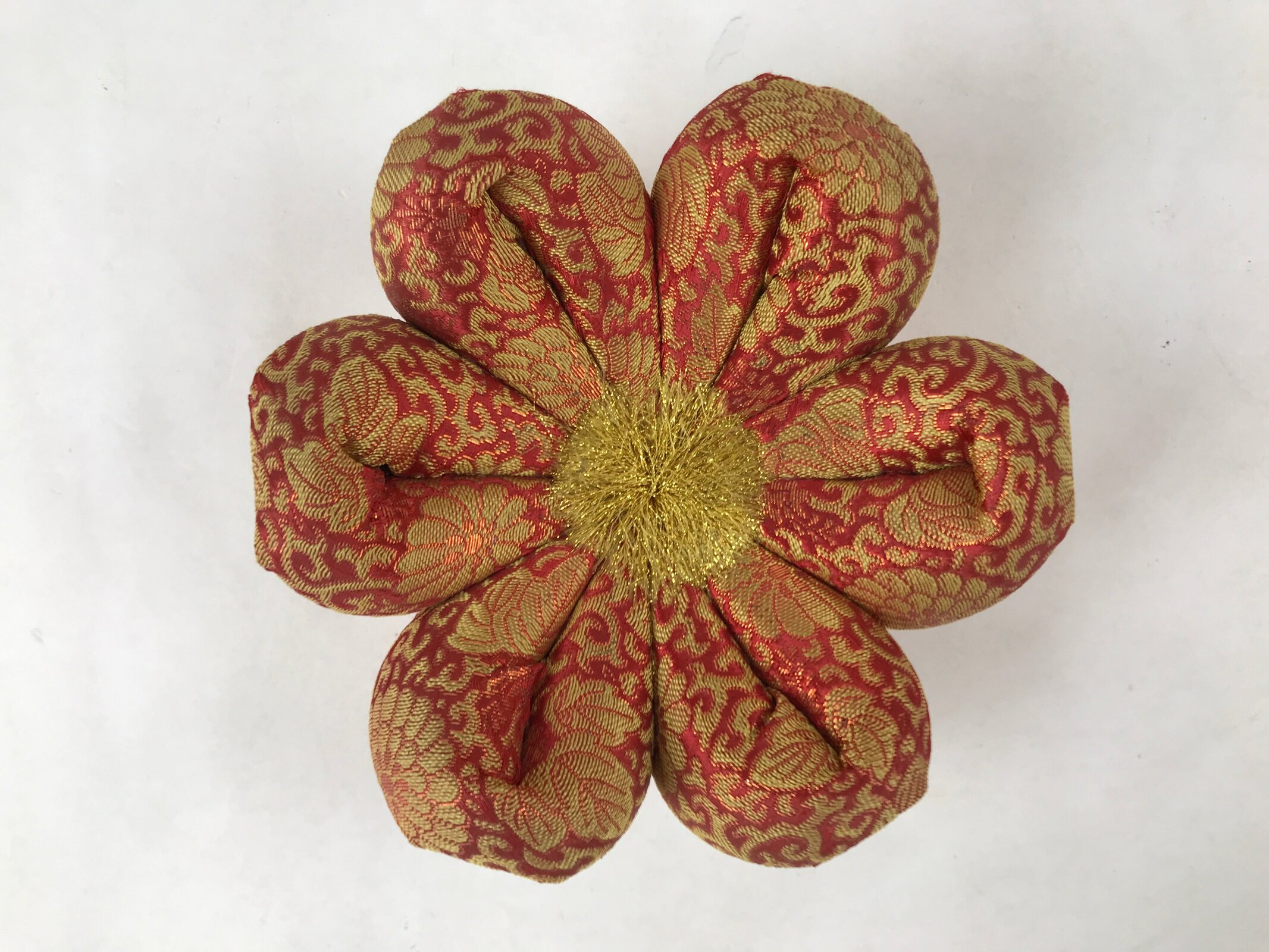 Japanese Buddhist Altar Fitting Bronze Orin Bell Vtg Singing Bowl Pillow BA245