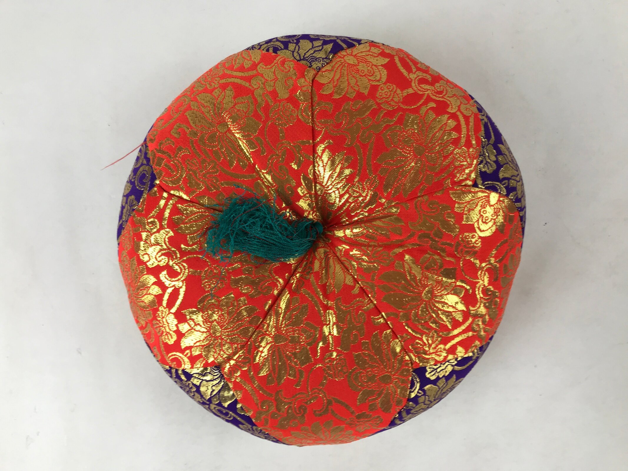 Japanese Buddhist Altar Fitting Bronze Orin Bell Vtg Singing Bowl Pillow BA246