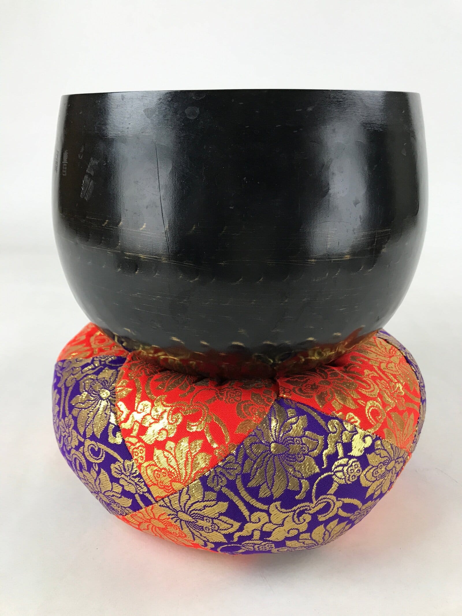 Japanese Buddhist Altar Fitting Bronze Orin Bell Vtg Singing Bowl Pillow BA246
