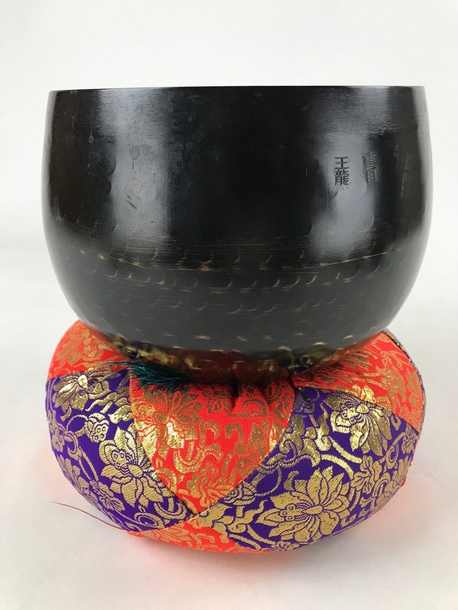 Japanese Buddhist Altar Fitting Bronze Orin Bell Vtg Singing Bowl Pillow BA246