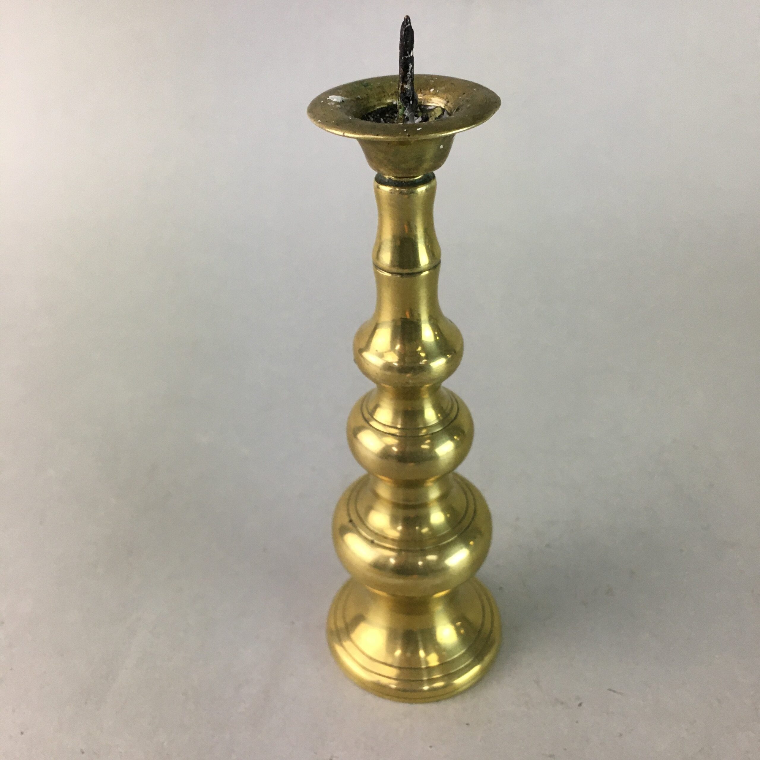 Japanese Buddhist Altar Fitting Candle Stand Vtg Brass Shokudai Butsudan BU180