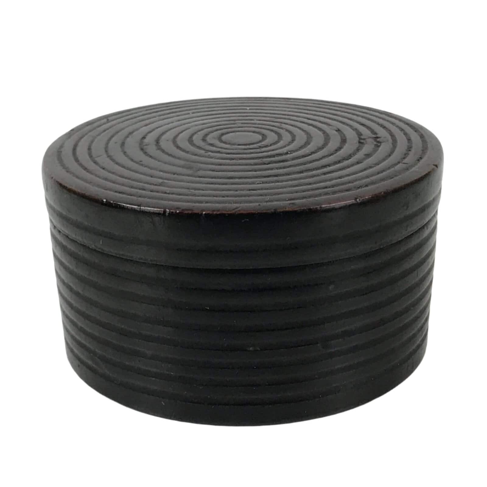 Japanese Buddhist Altar Fitting Carved Wood Incense Container Kogo Brown BA528