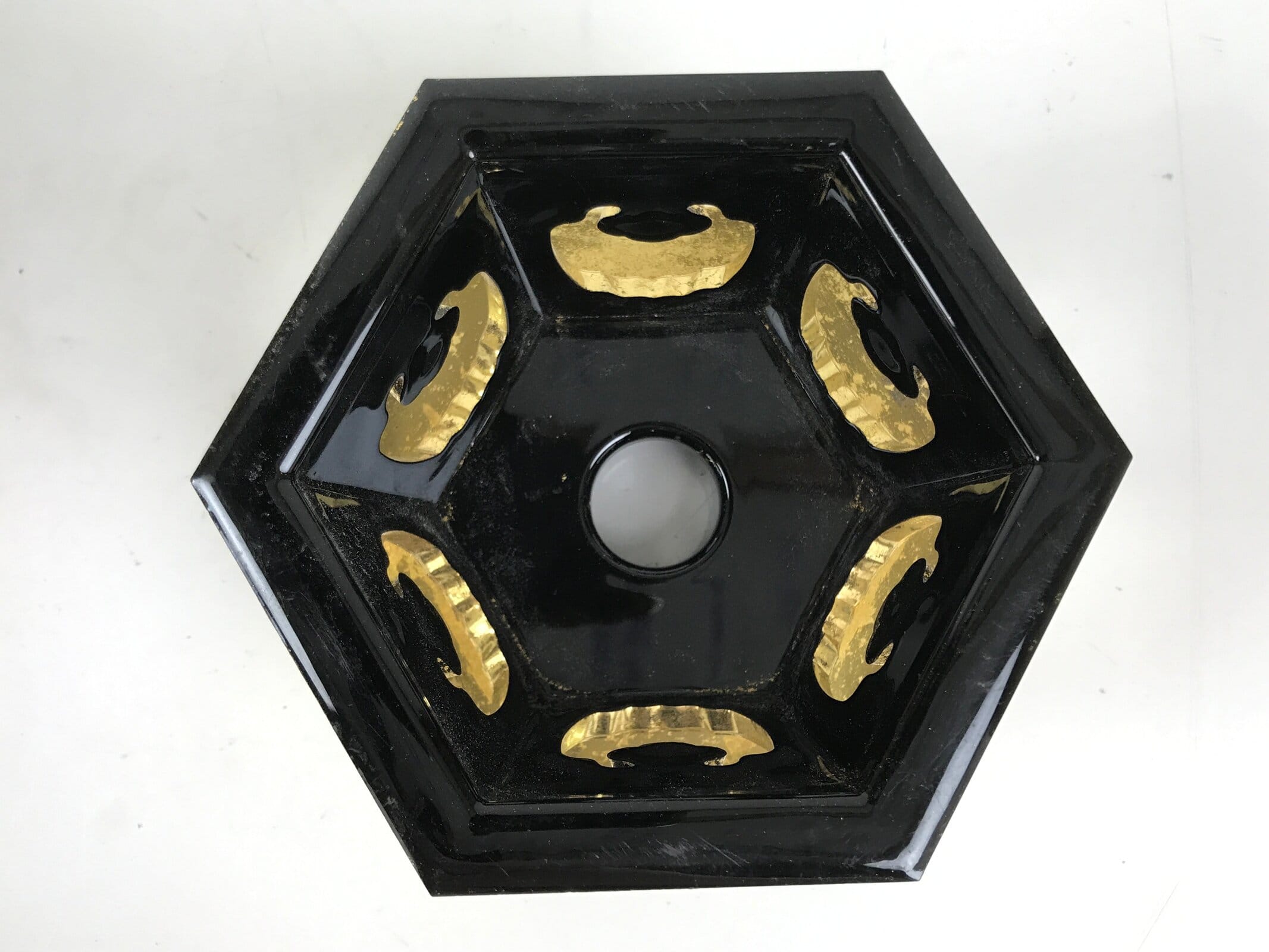 Japanese Buddhist Altar Fitting Copper Orin Bell Singing Bowl Resin Stand BA616