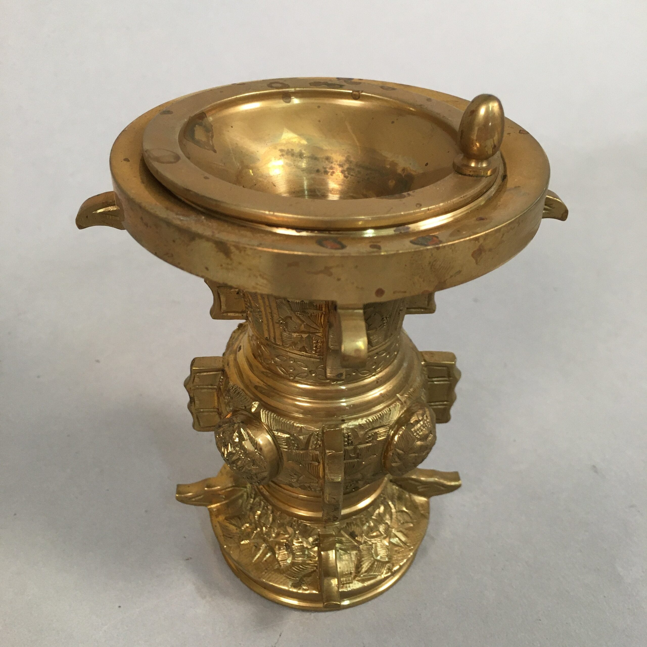 Japanese Buddhist Altar Fitting Flower Stand Vase Vtg Brass Butsudan BU243