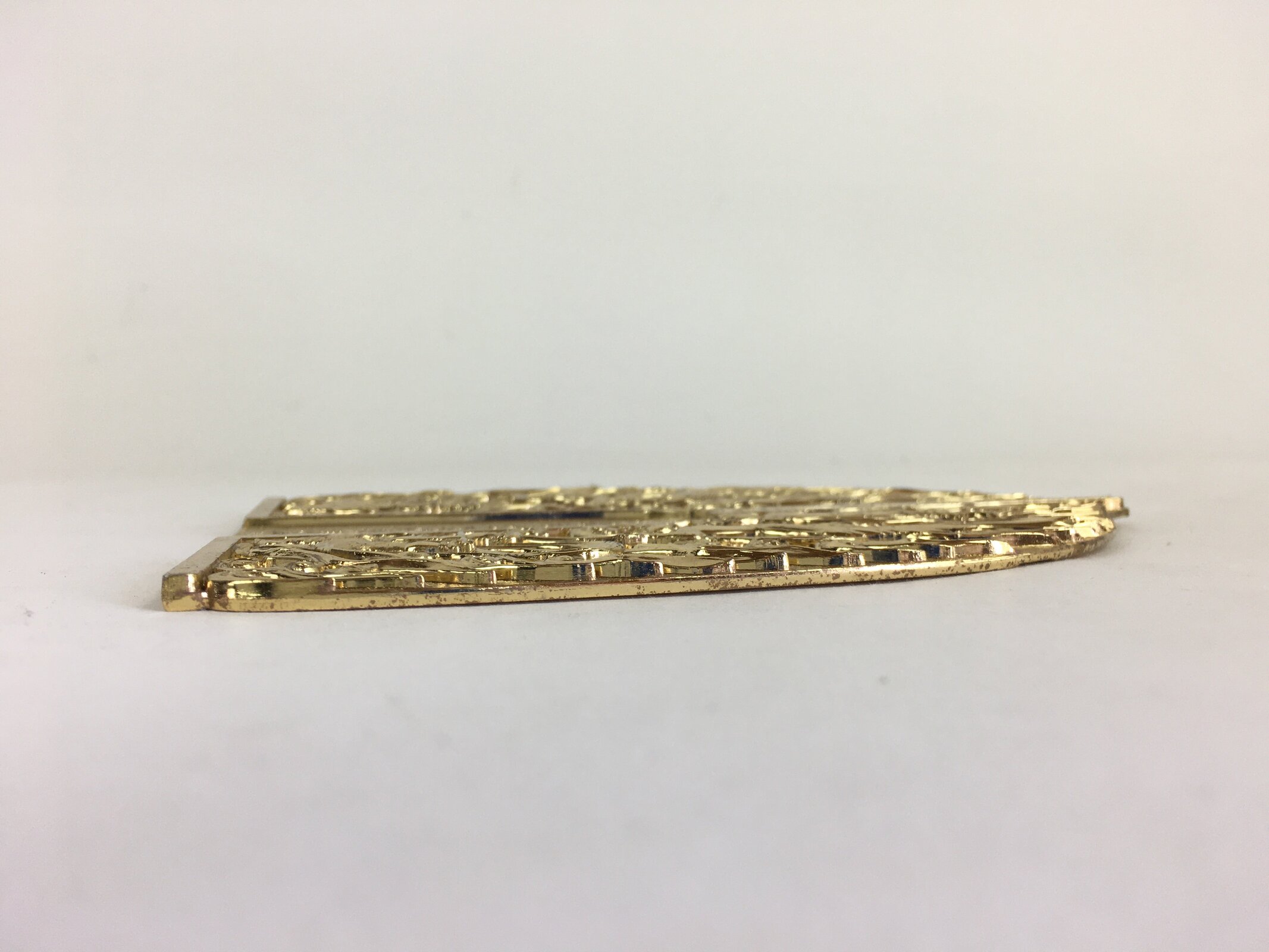 Japanese Buddhist Altar Fitting Gold Brass Plate Vtg Yakushiji Temple Butsudan B