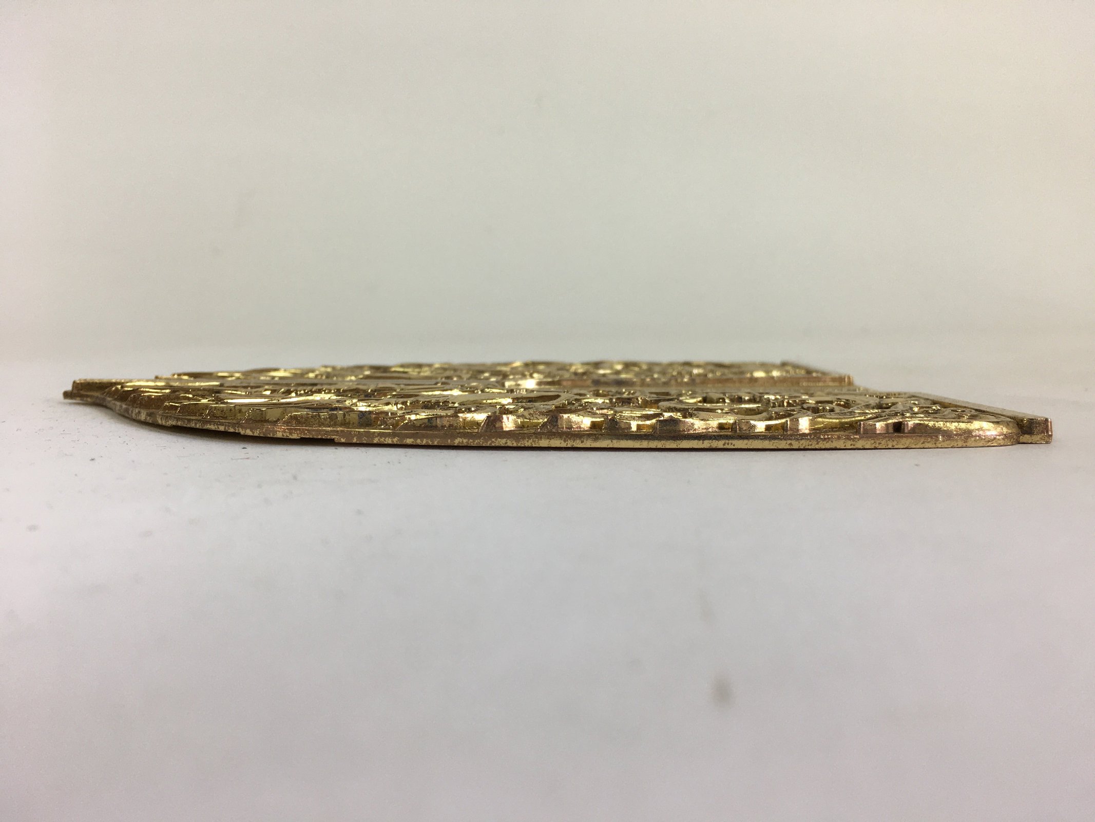 Japanese Buddhist Altar Fitting Gold Brass Plate Vtg Yakushiji Temple Butsudan B