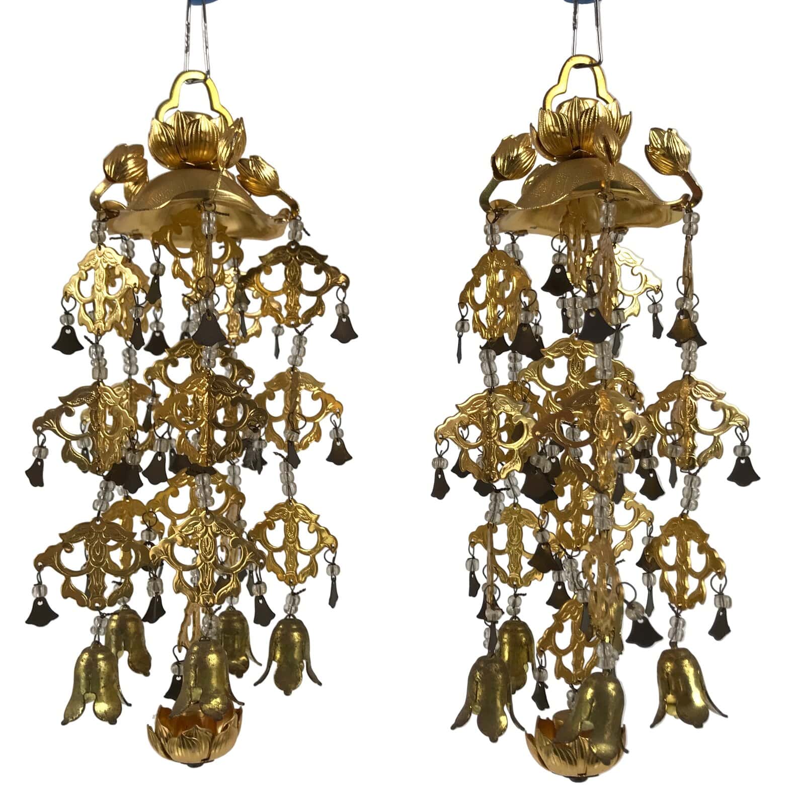 Japanese Buddhist Altar Fitting Hanging Lantern Brass Yoraku Vtg Butsugu BA841