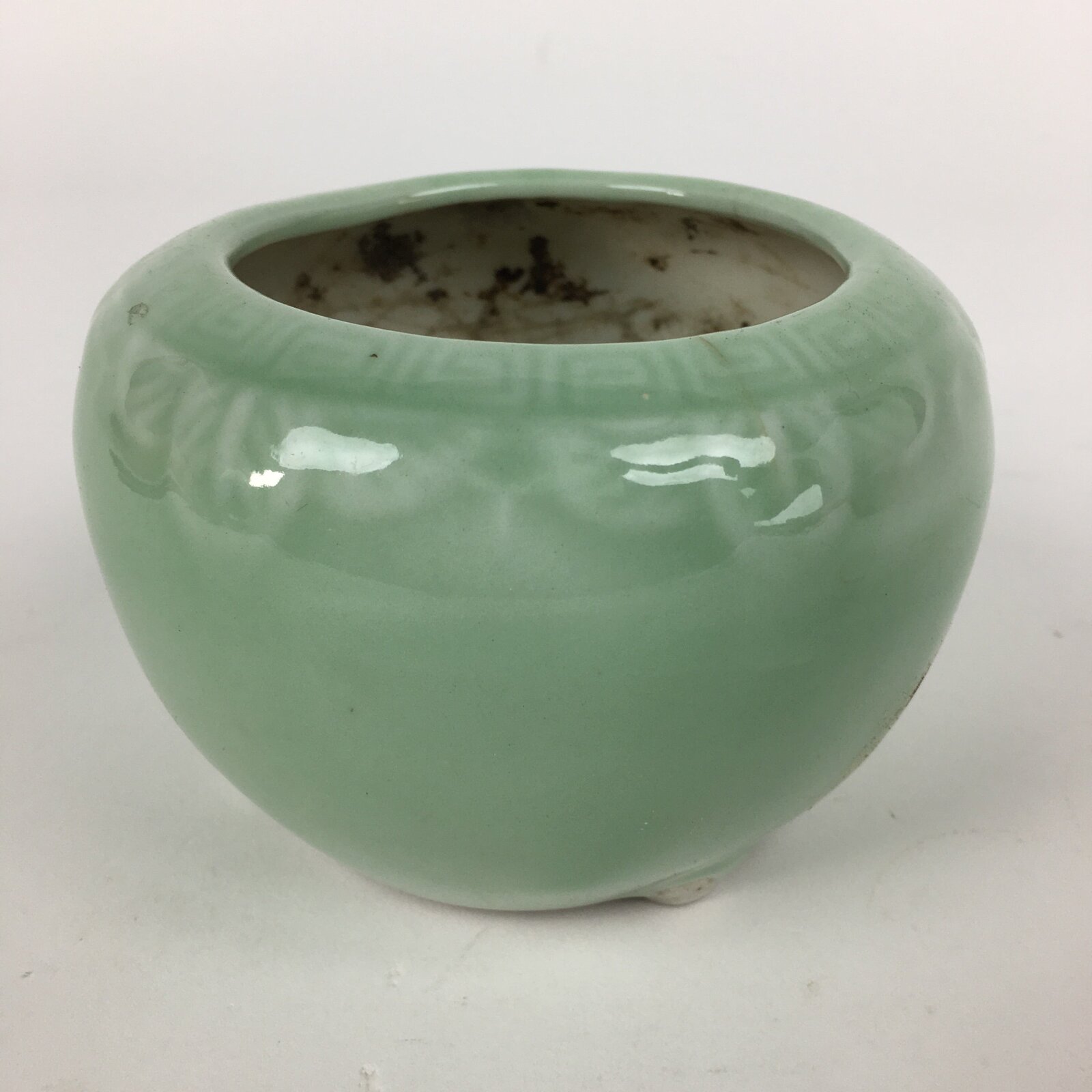 Japanese Buddhist Altar Fitting Incense Burner Vtg Koro Butsudan Light Green BU6