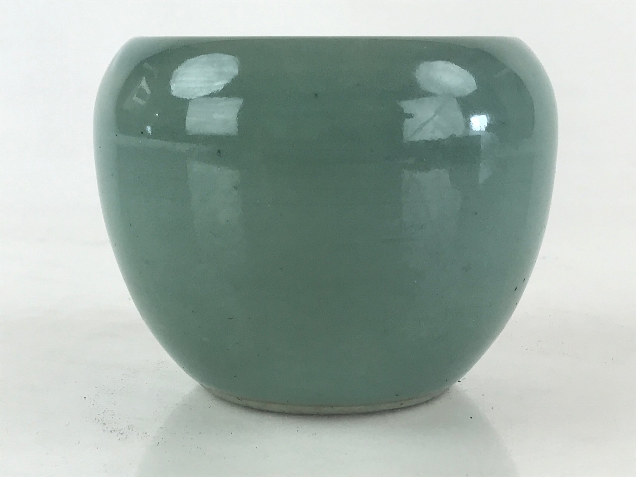 Japanese Buddhist Altar Fitting Incense Burner Vtg Light Green glaze Koro BU842