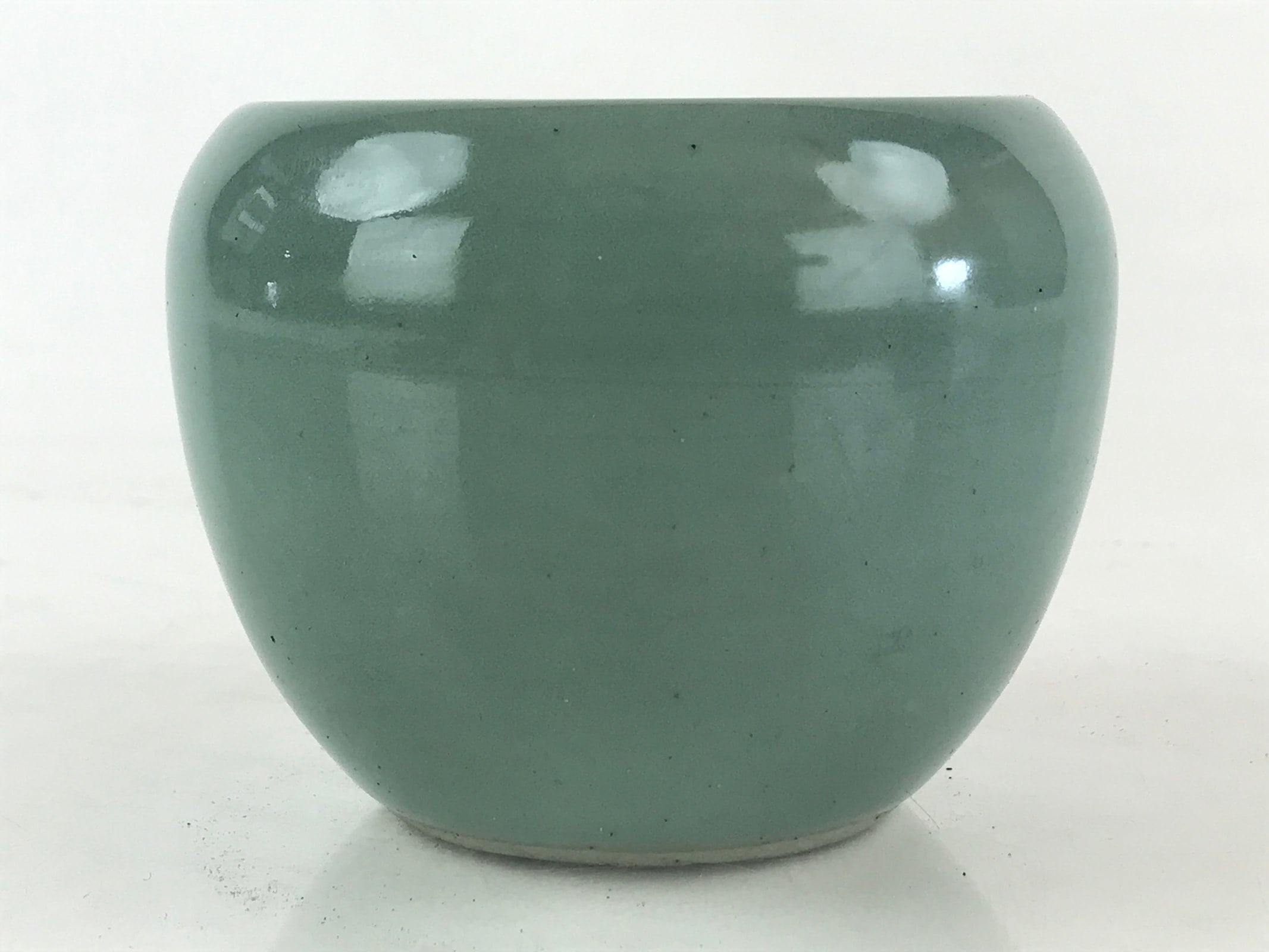 Japanese Buddhist Altar Fitting Incense Burner Vtg Light Green glaze Koro BU842
