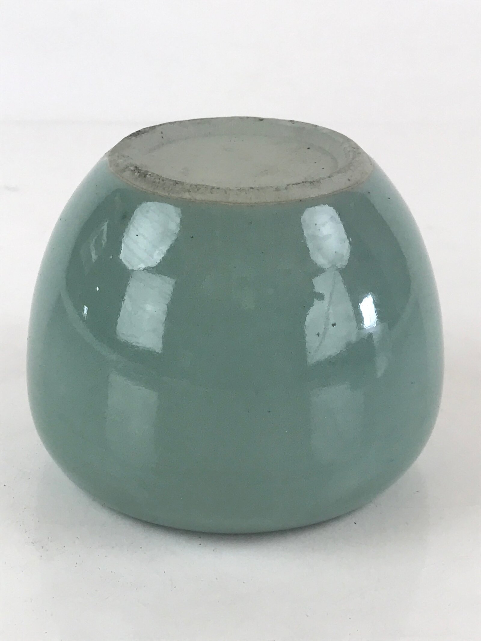 Japanese Buddhist Altar Fitting Incense Burner Vtg Light Green glaze Koro BU842