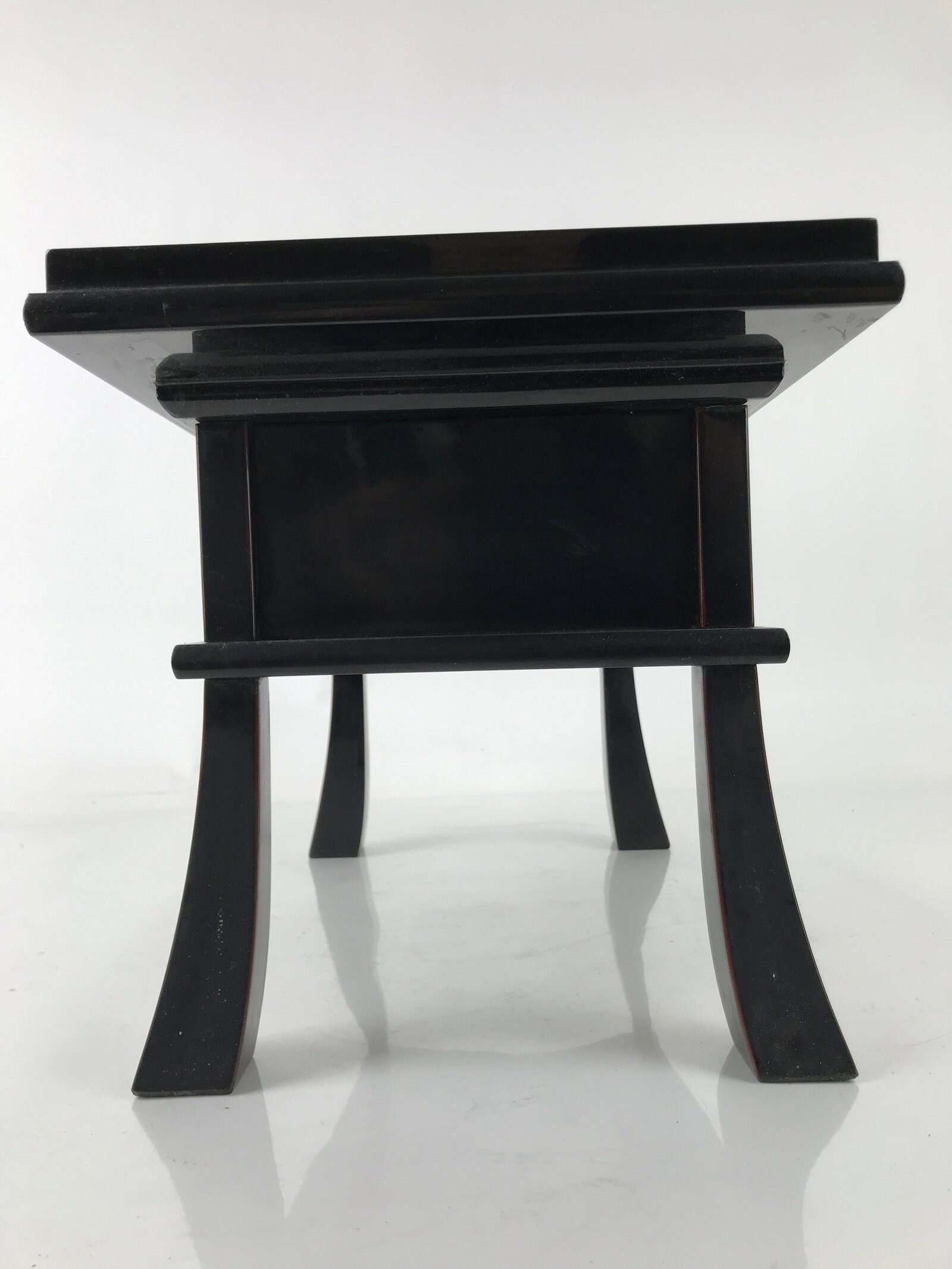 Japanese Buddhist Altar Fitting Lacquer Kyozukue Offering Table Black Gold BA498