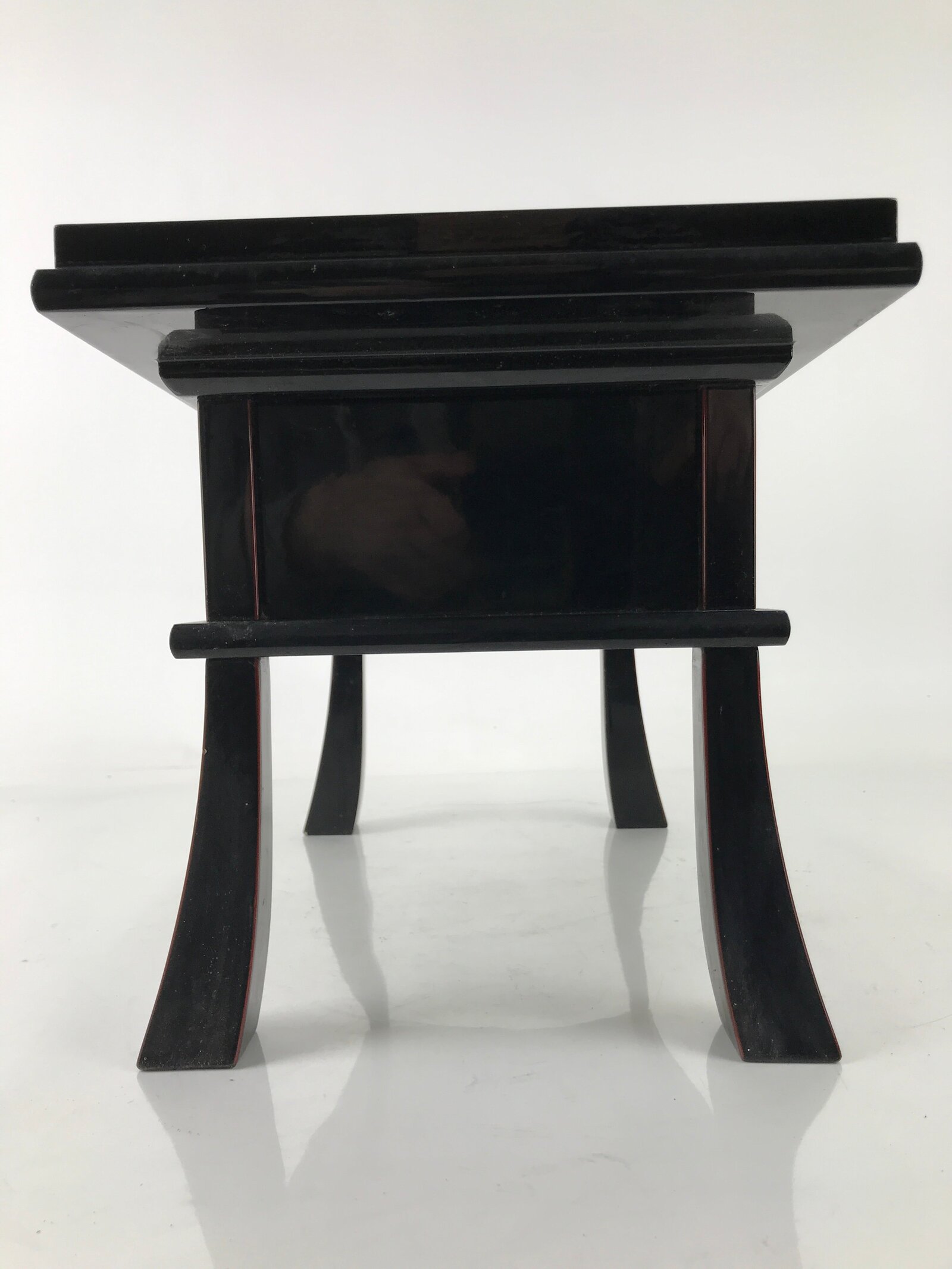 Japanese Buddhist Altar Fitting Lacquer Kyozukue Offering Table Black Gold BA498