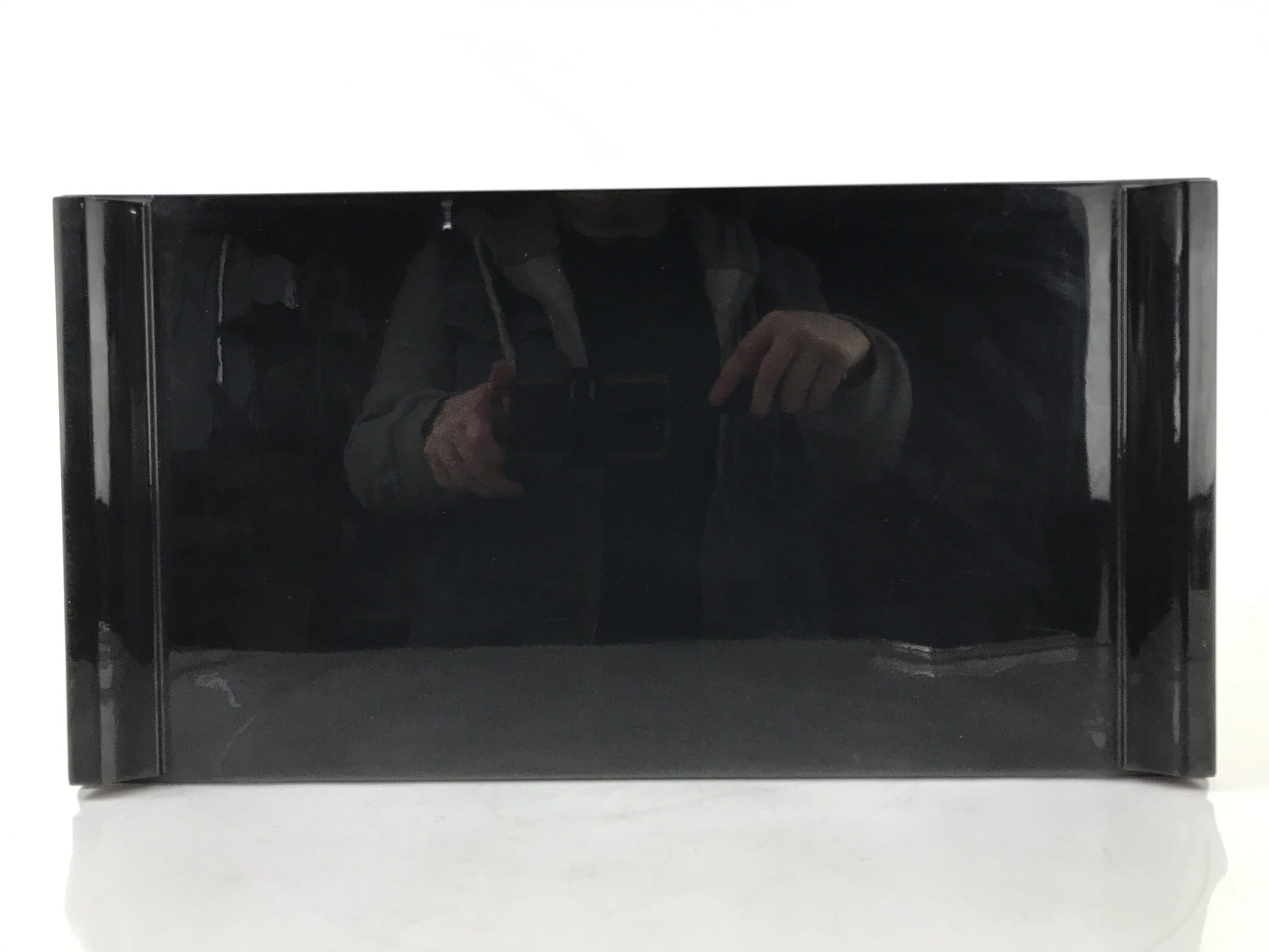 Japanese Buddhist Altar Fitting Lacquer Kyozukue Offering Table Black Gold BA498