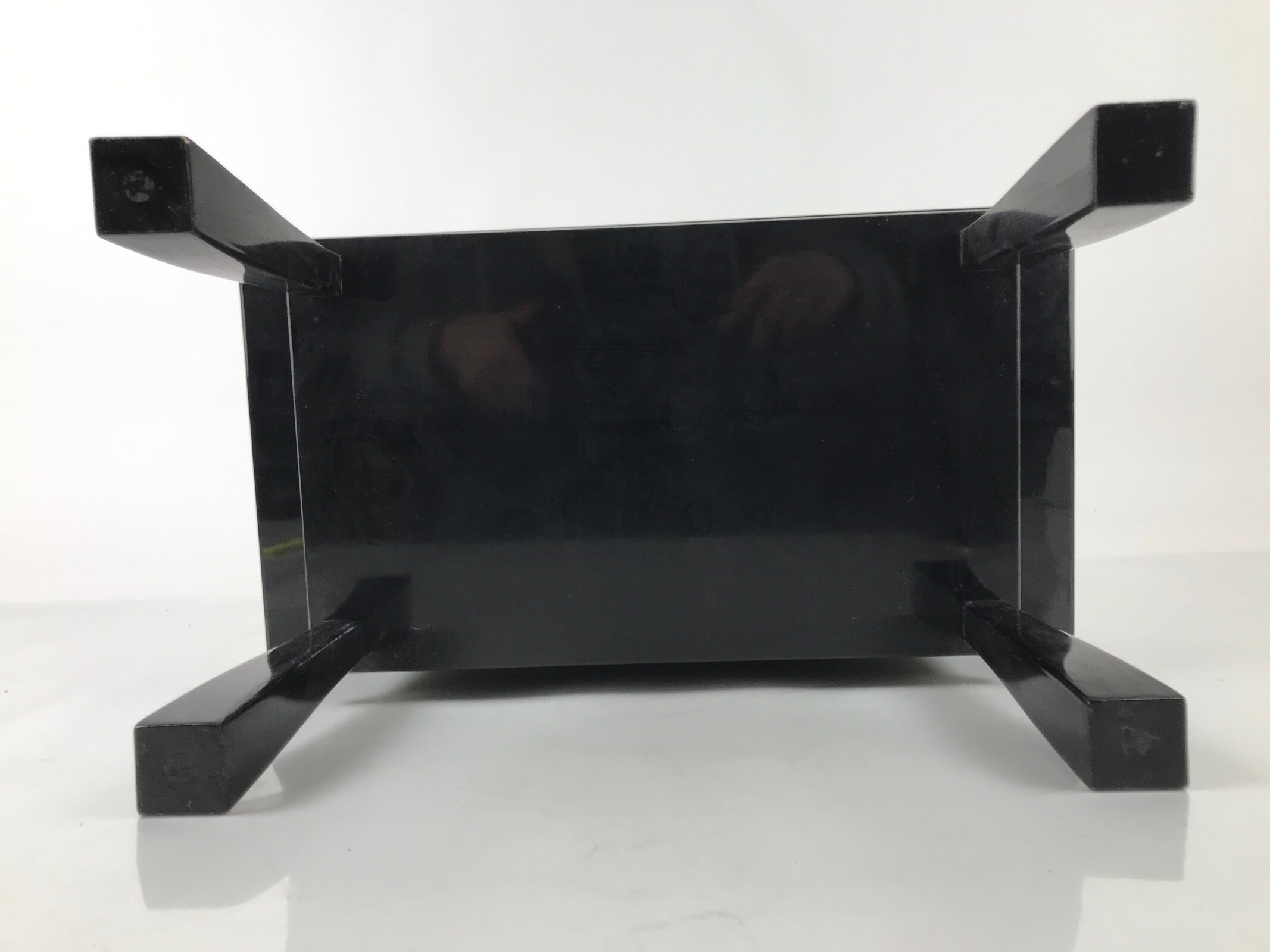 Japanese Buddhist Altar Fitting Lacquer Kyozukue Offering Table Black Gold BA498