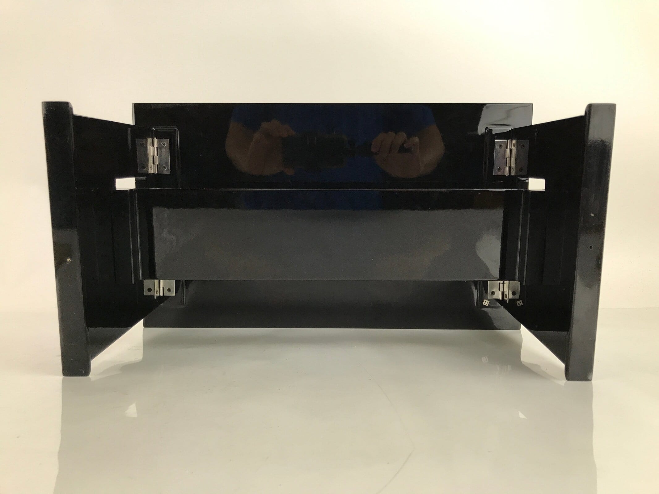 Japanese Buddhist Altar Fitting Lacquer Kyozukue Offering Table Black Red BA374